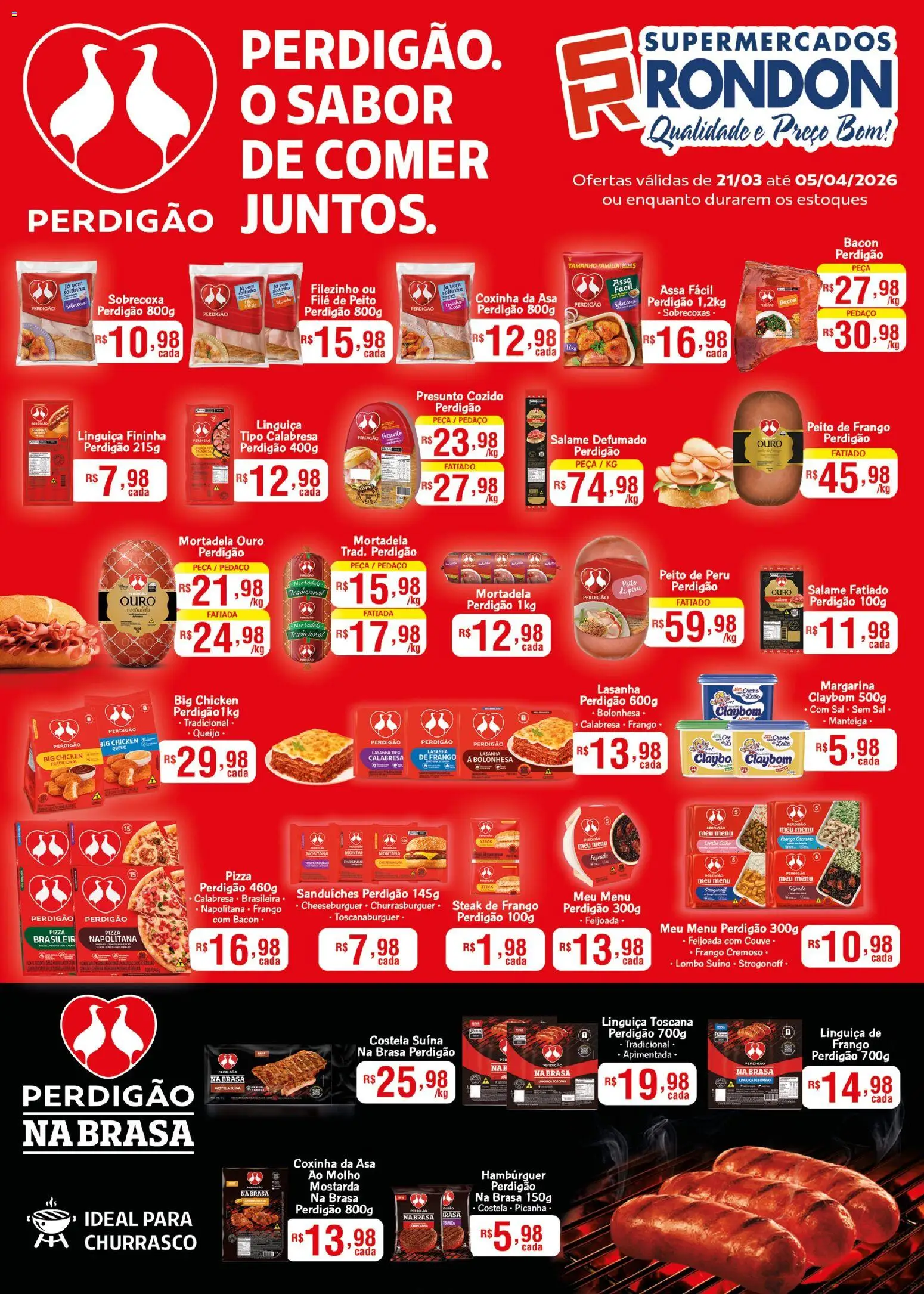 Supermercados Rondon Folheto - válido de 21.03.2026 | Página: 1 | Produtos: Queijo, Peito de peru, Frango, Peito de frango
