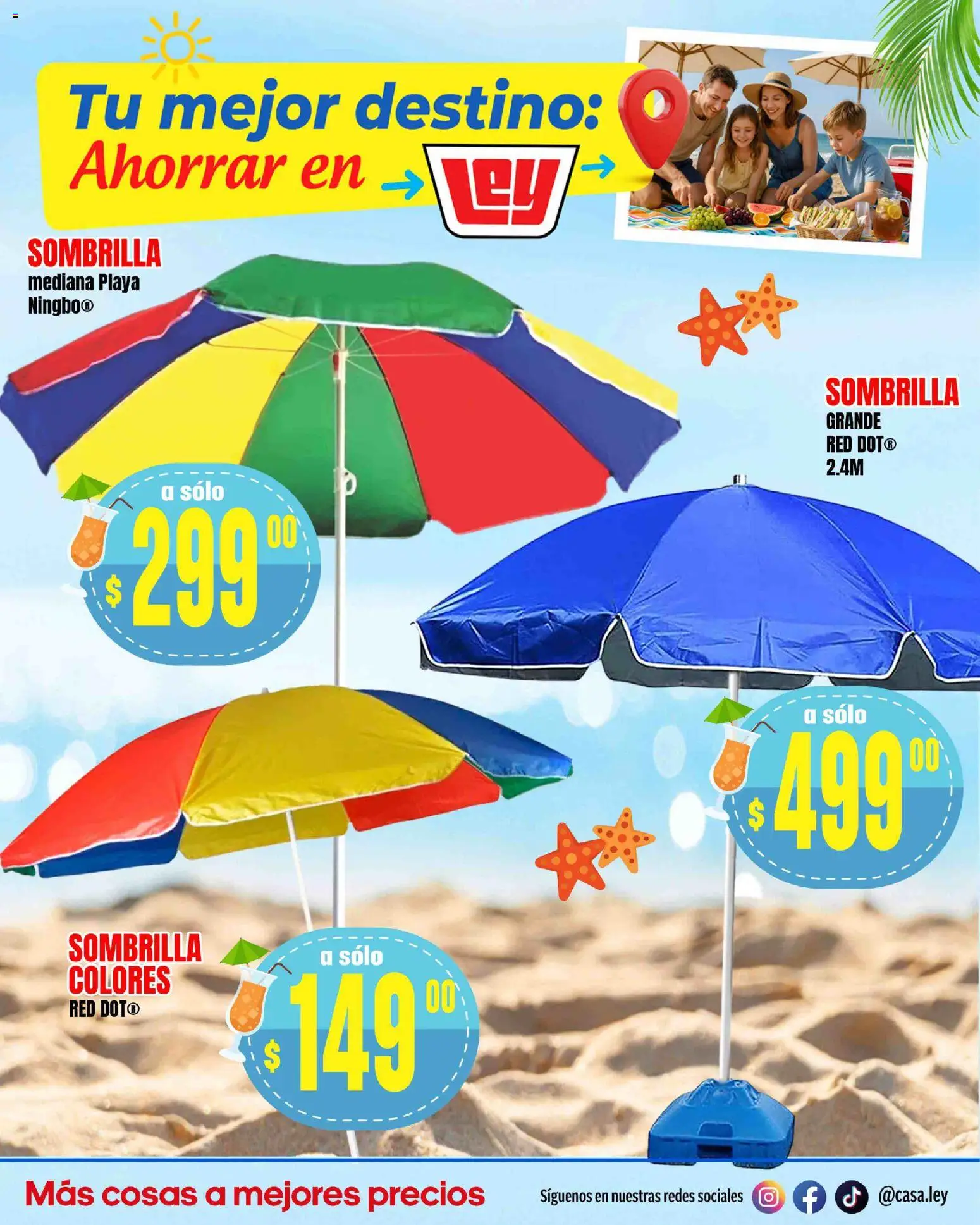 Nuevas ofertas de Casa Ley válidas en toda la República Mexicana desde el 14.03.2026. ¡Encuentra las mejores ofertas en Casa Ley folleto Tu mejor destino Interior ! | Página: 18 | Productos: Sombrilla