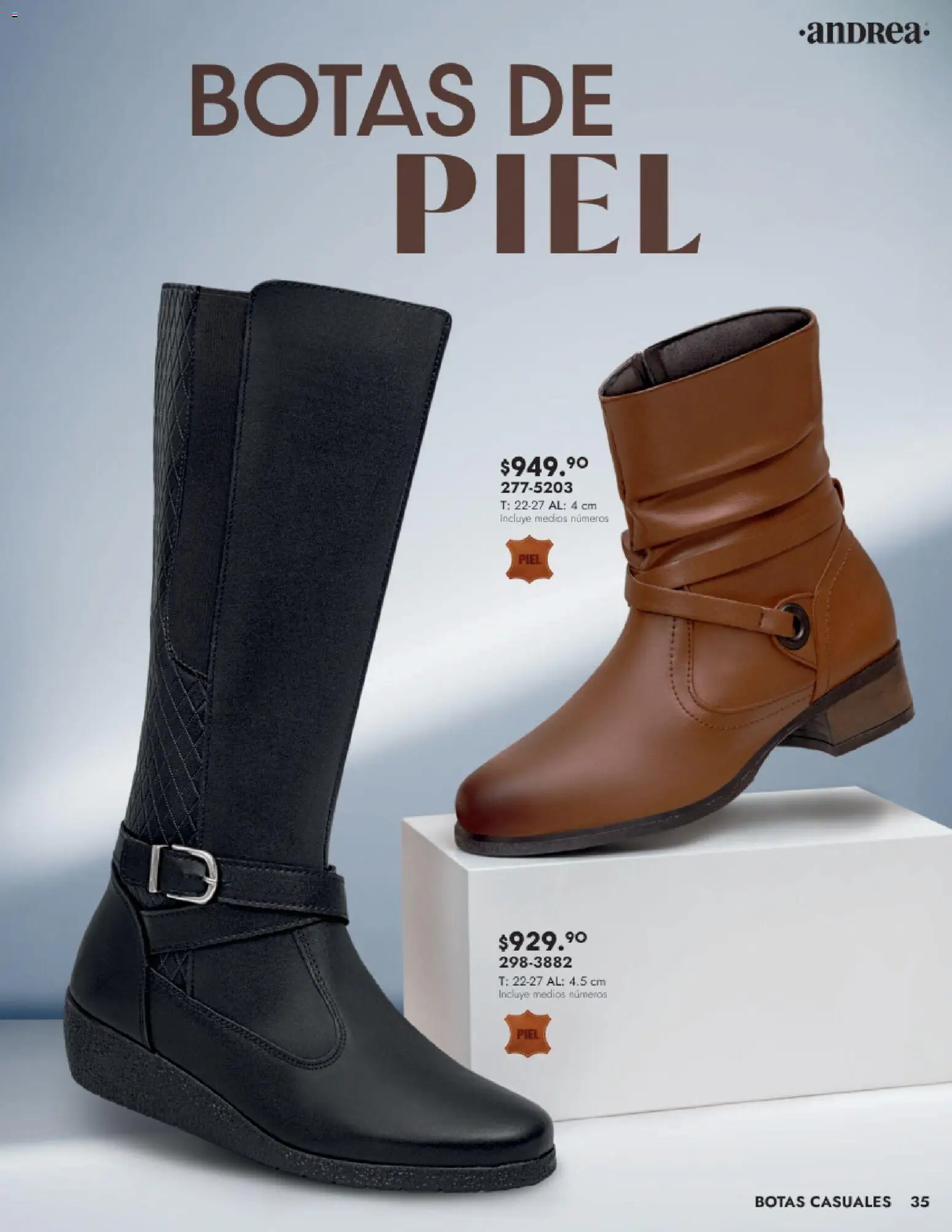 Nuevas ofertas de Andrea válidas en toda la República Mexicana desde el 24.08.2025. ¡Encuentra las mejores ofertas en Andrea - Catálogo Calzado Dama! | Página: 35 | Productos: Botas