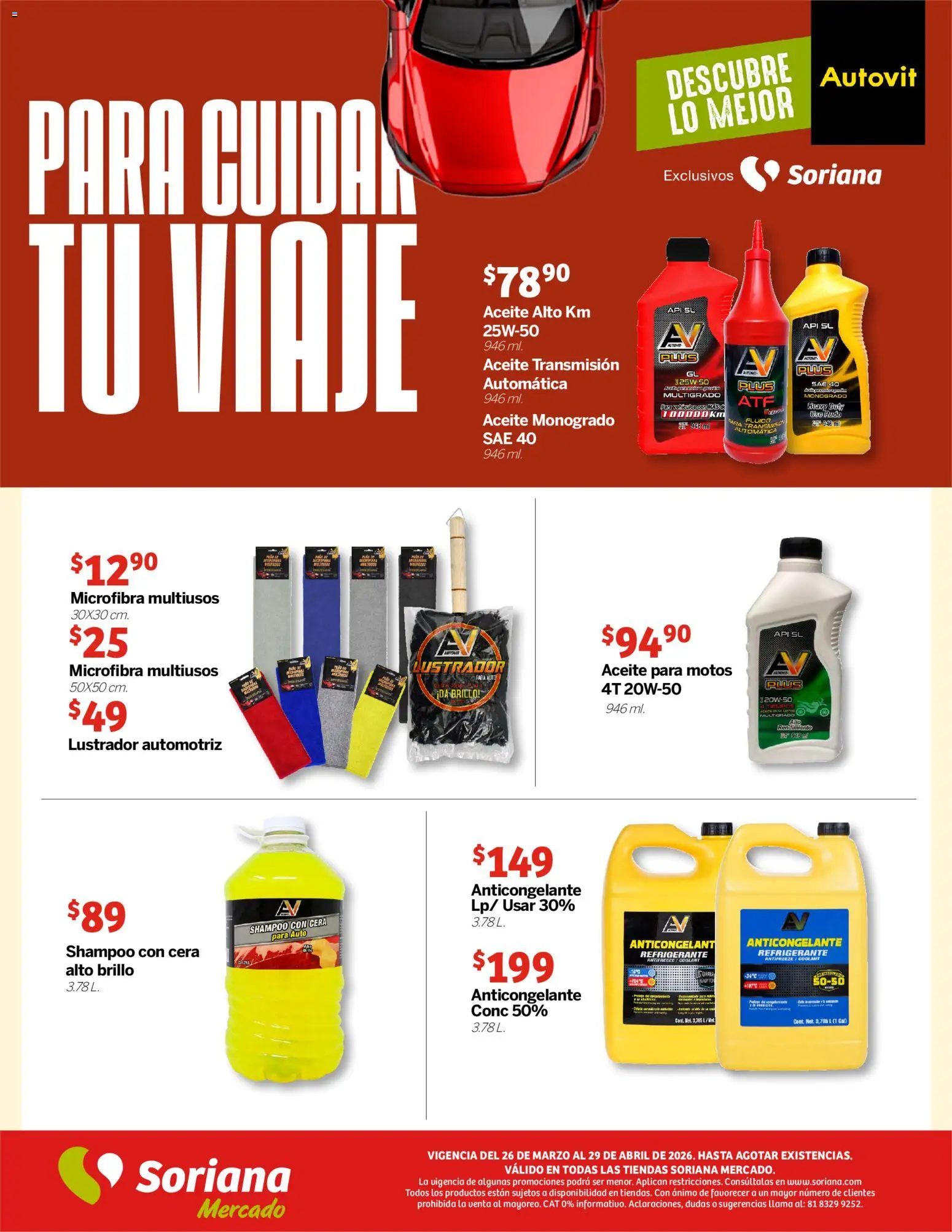 Nuevas ofertas de Soriana válidas en toda la República Mexicana desde el 26.03.2026. ¡Encuentra las mejores ofertas en Soriana Descubre lo mejor Mercado Nacional! | Página: 21 | Productos: Brillo, Aceite, Cera, Lustrador