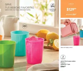 Vista previa de Jarra 2 Its 6 vasos colors, Plástico. (200475) 11 pts, nuevo folleto de la tienda, válido en México a partir del 24.04.2026 | Página: 183