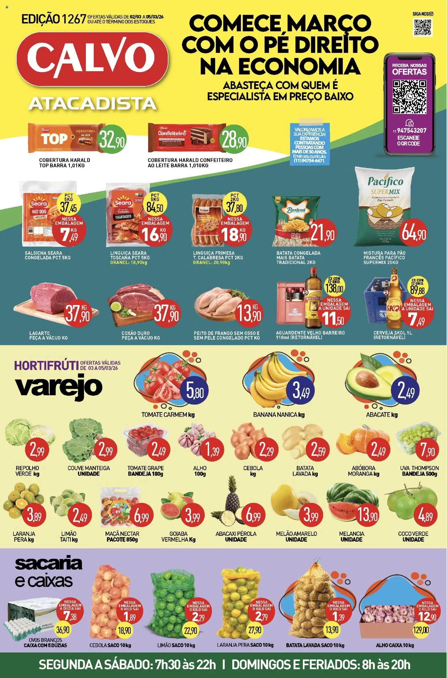 Calvo Atacadista Folheto - válido de 02.03.2026 | Página: 1 | Produtos: Moranga, Caixa, Leite, Pão francês