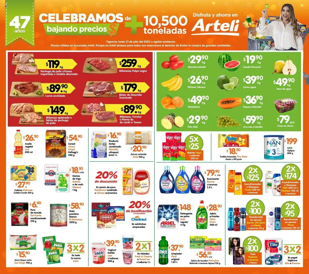 Nuevas ofertas de Arteli válidas en toda la República Mexicana desde el 21.07.2025. ¡Encuentra las mejores ofertas en Arteli - Folleto Tuxpan! | Página: 1 | Productos: Desodorante, Plátano, Milanesa, Suavizante