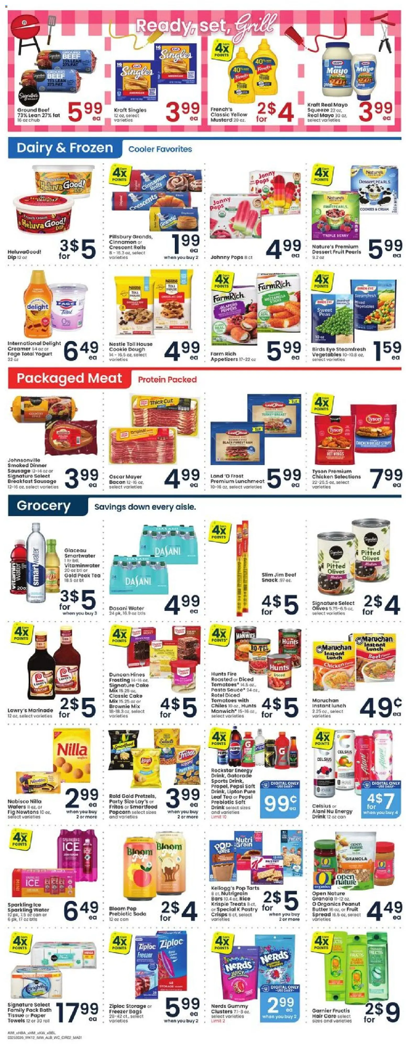 Albertsons Weekly Ad - valid from 25.03.2026 | Page: 3 | Products: Bath, Yogurt, Tea, Cookies
