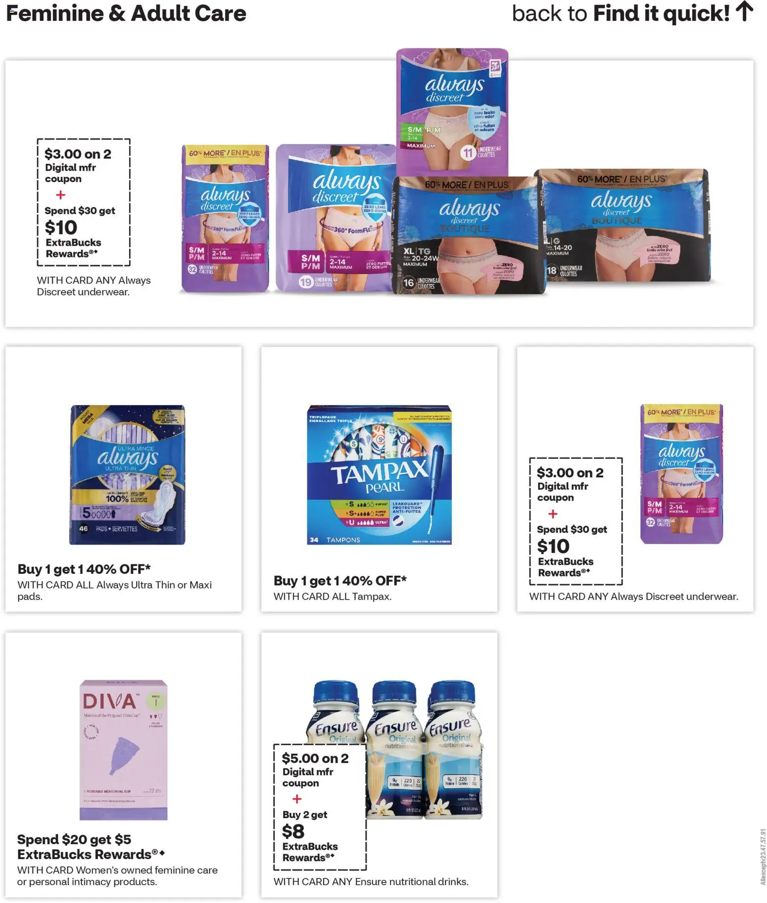 CVS Pharmacy Weekly Ad - NM - valid from 01.03.2026 | Page: 8 | Products: Tampons, Underwear, Cap