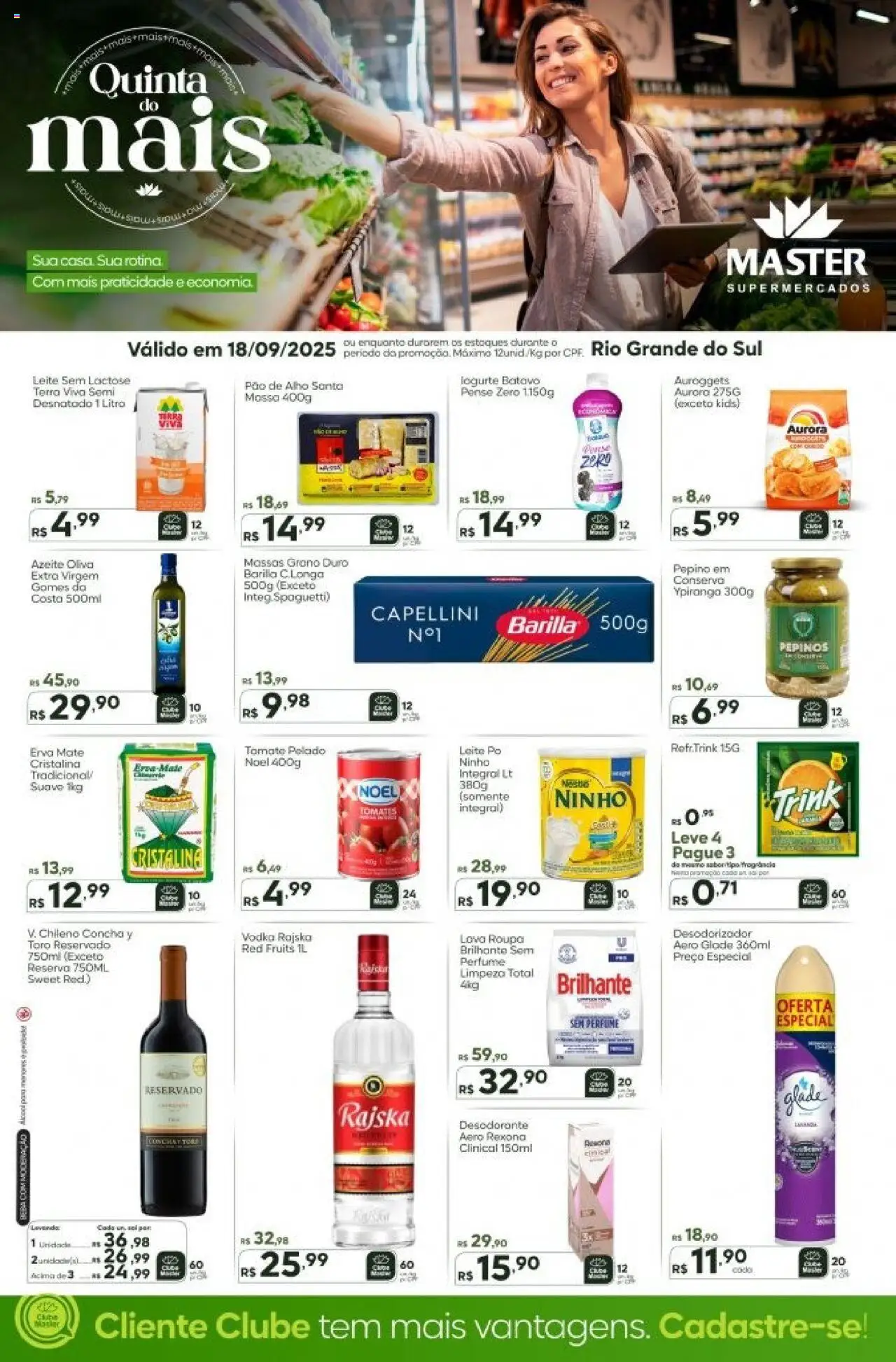 Master Folheto - válido de 18.09.2025 | Página: 1 | Produtos: Leite, Tomates, Rexona, Azeite