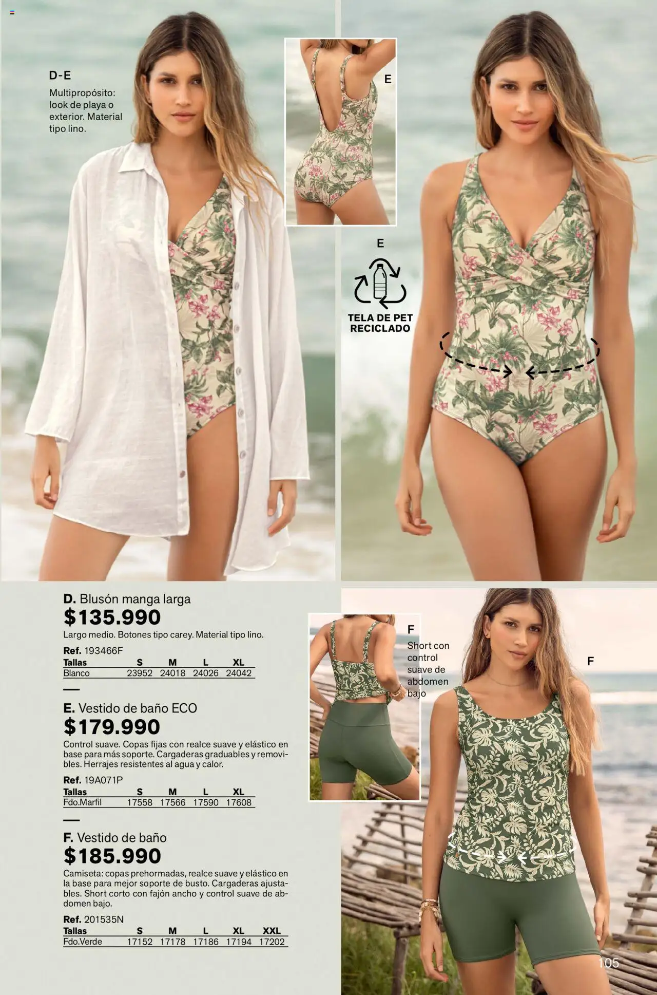Leonisa revista - valida desde el 12.09.2025 | Página: 105 | Productos: Agua, Short, Vestido, Vestido de baño
