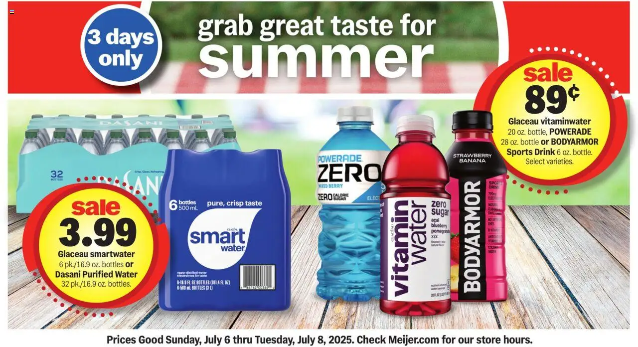 Meijer Weekly Ad - MI - valid from 06.07.2025 | Page: 2 | Products: Vitamin, Water, Sugar