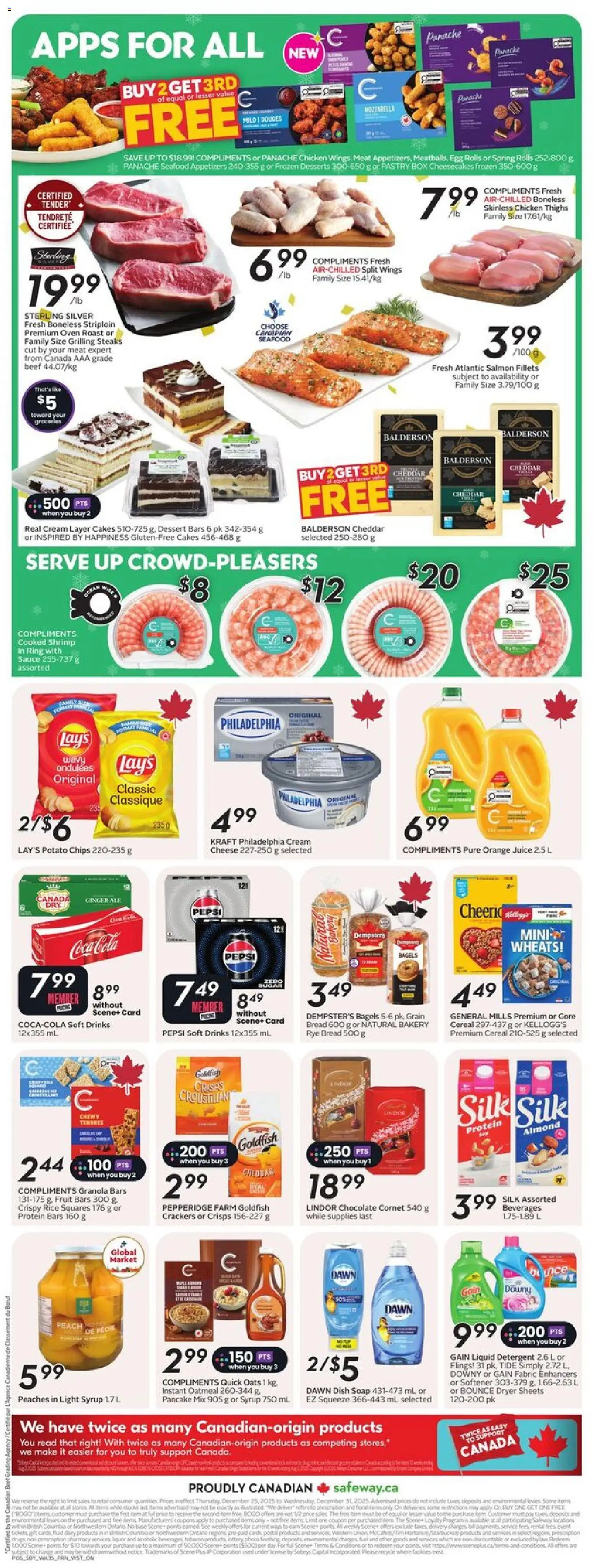 Safeway flyer valid from 25.12.2025 | Page: 4 | Products: Rice, Cream, Oven, Bakery