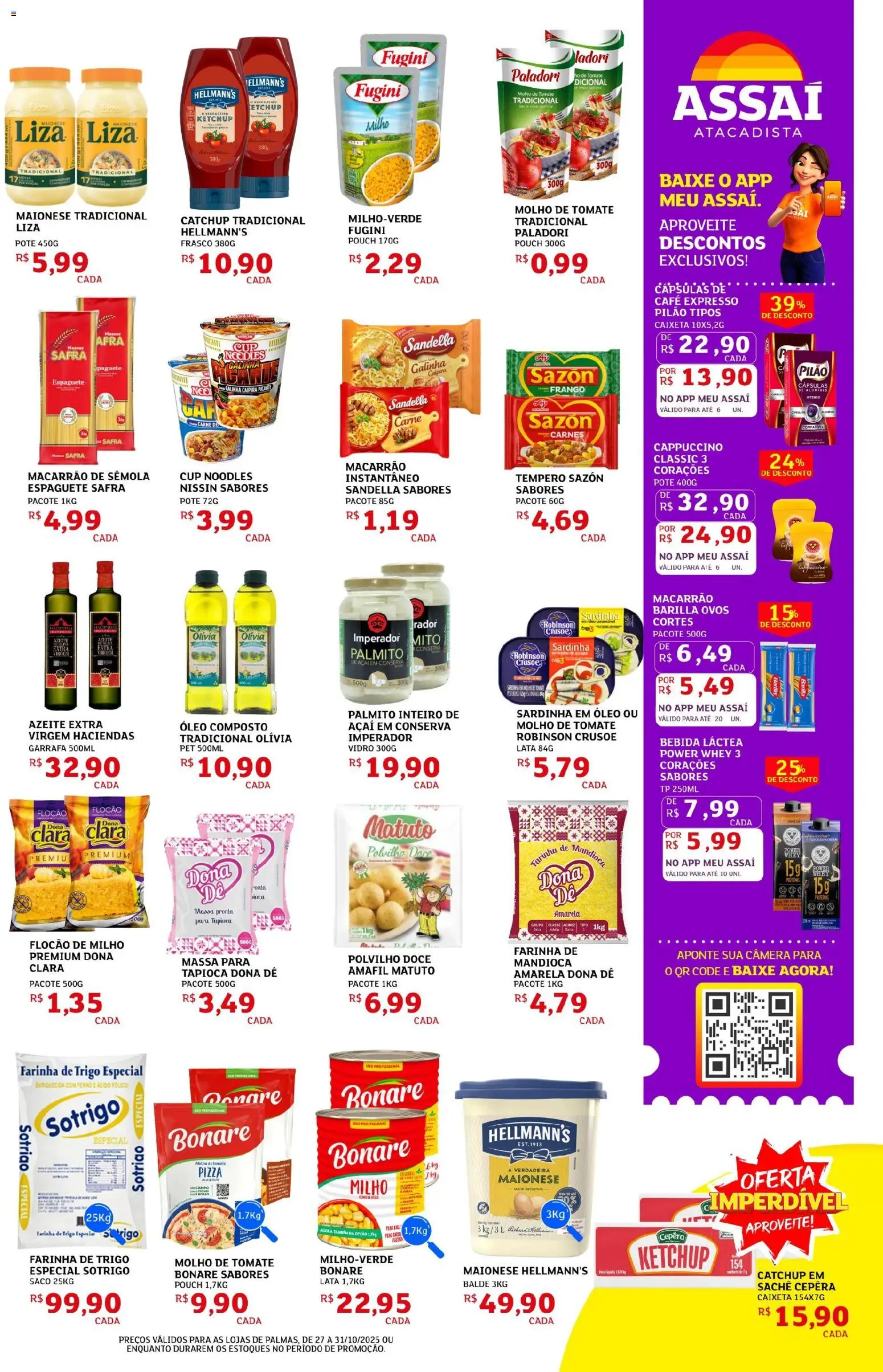 Assaí Atacadista Folheto - válido de 27.10.2025 | Página: 3 | Produtos: Molho de tomate, Café, Ketchup, Açaí
