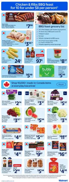 Walmart flyer valid from 31.07.2025 | Page: 3 | Products: Cream, Ice cream, Salad, Chicken
