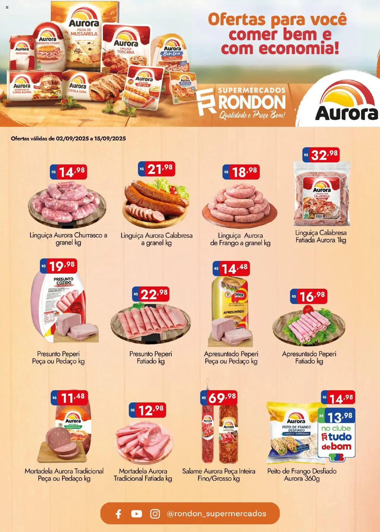 Supermercados Rondon Folheto - válido de 02.09.2025 | Página: 1 | Produtos: Lombo, Salame, Pizza, Carne