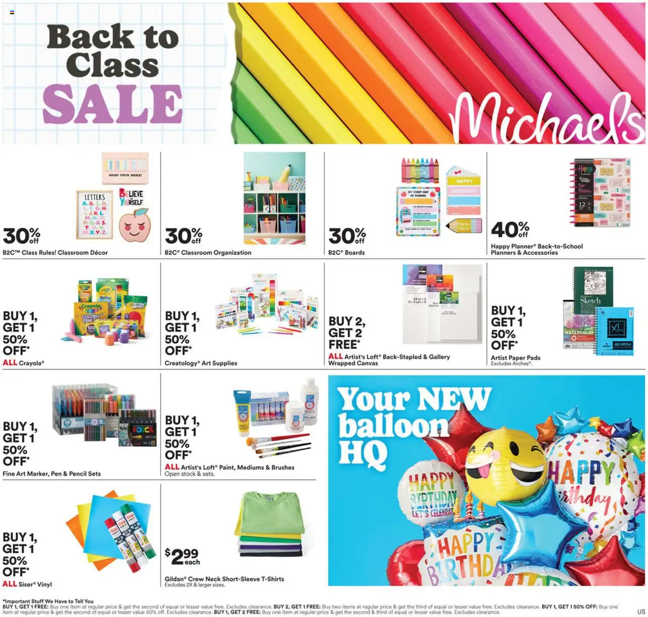 Michaels Weekly Ad - valid from 20.07.2025 | Page: 1 | Products: Canvas, Pencil, Watercolor, Pads