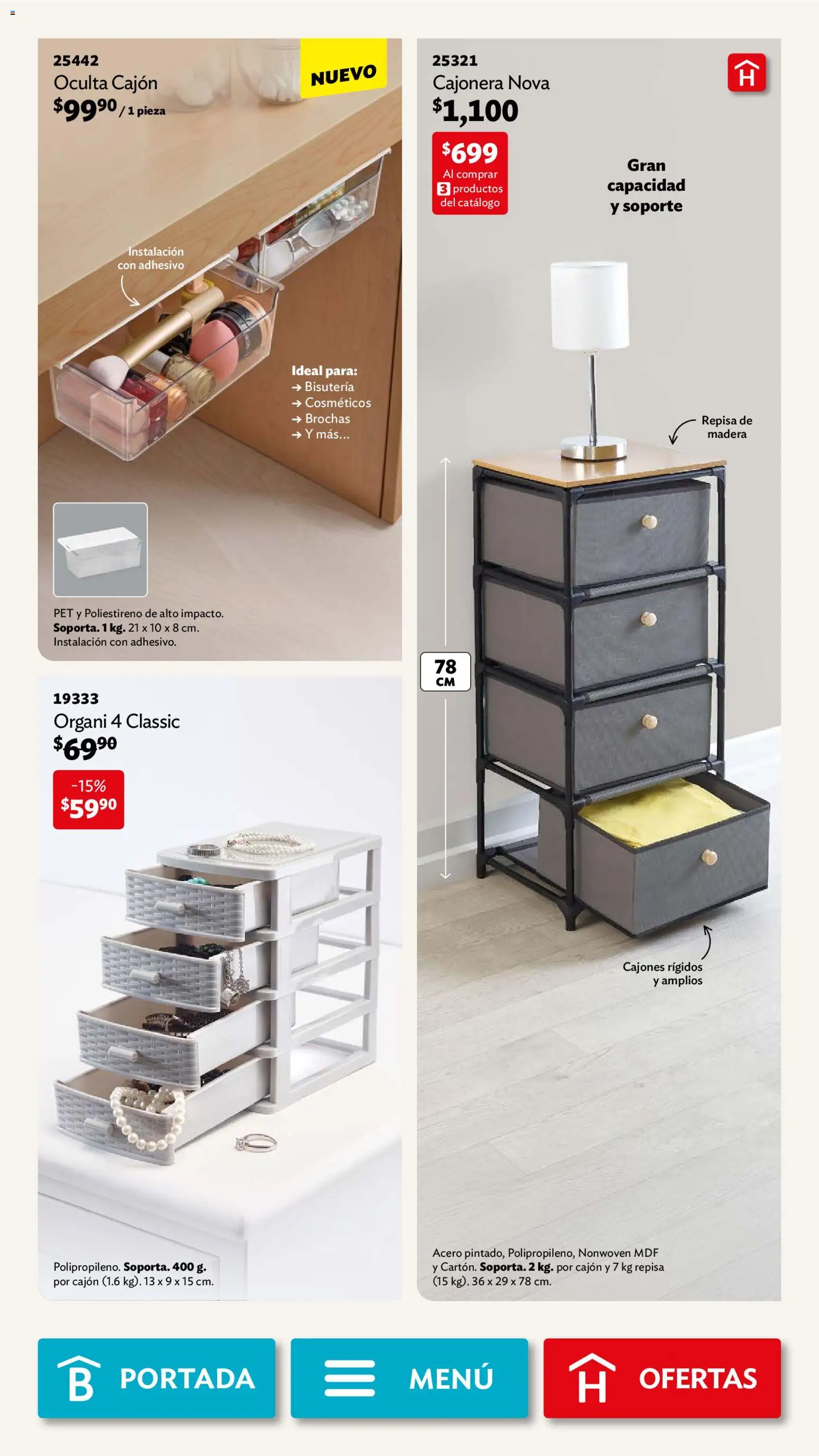 Nuevas ofertas de Betterware válidas en toda la República Mexicana desde el 01.12.2025. ¡Encuentra las mejores ofertas en Betterware campaña 12 2025! | Página: 77 | Productos: Repisa, Cajonera