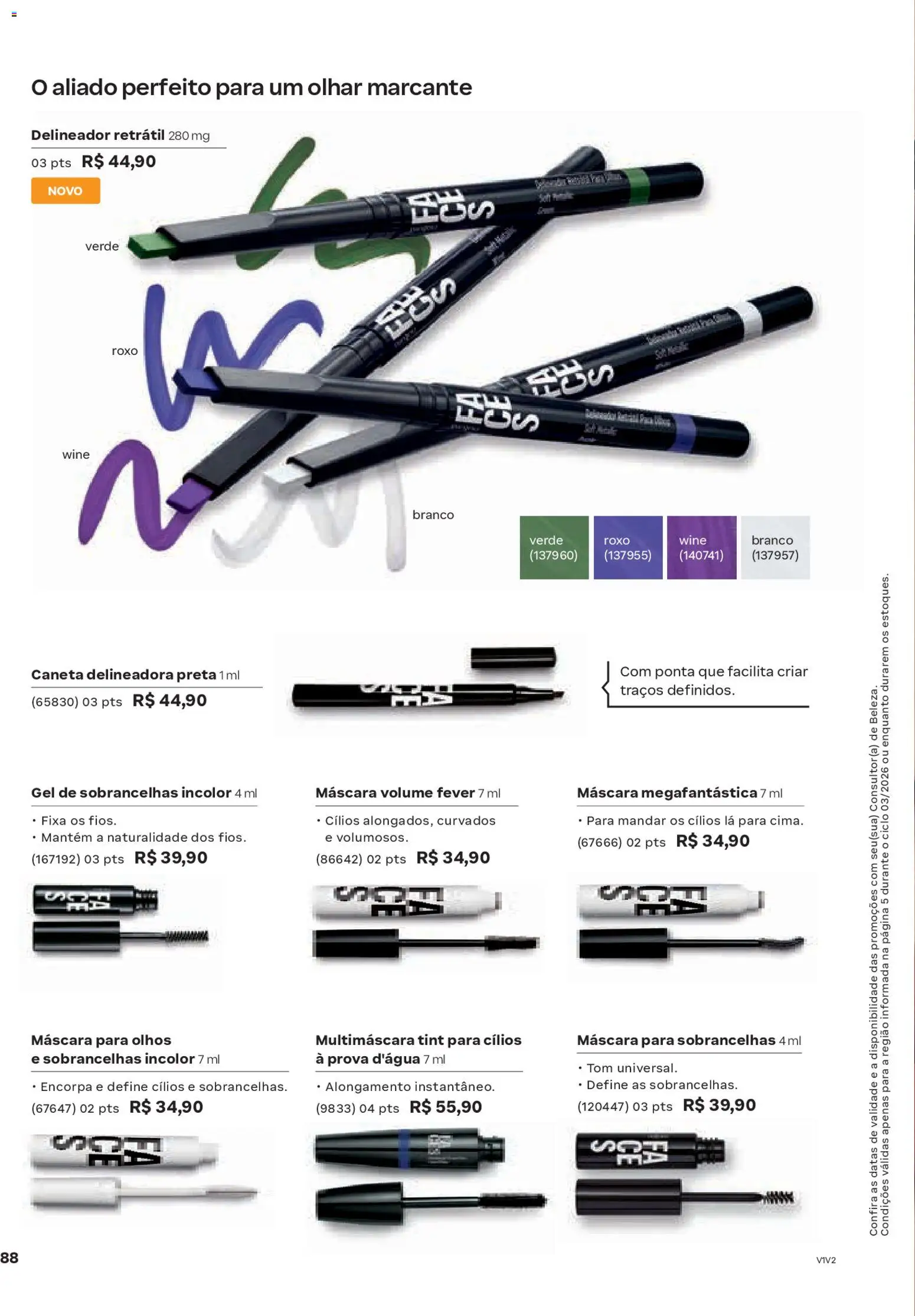 Natura Folheto - válido de 04.02.2026 | Página: 88 | Produtos: Delineador, Caneta