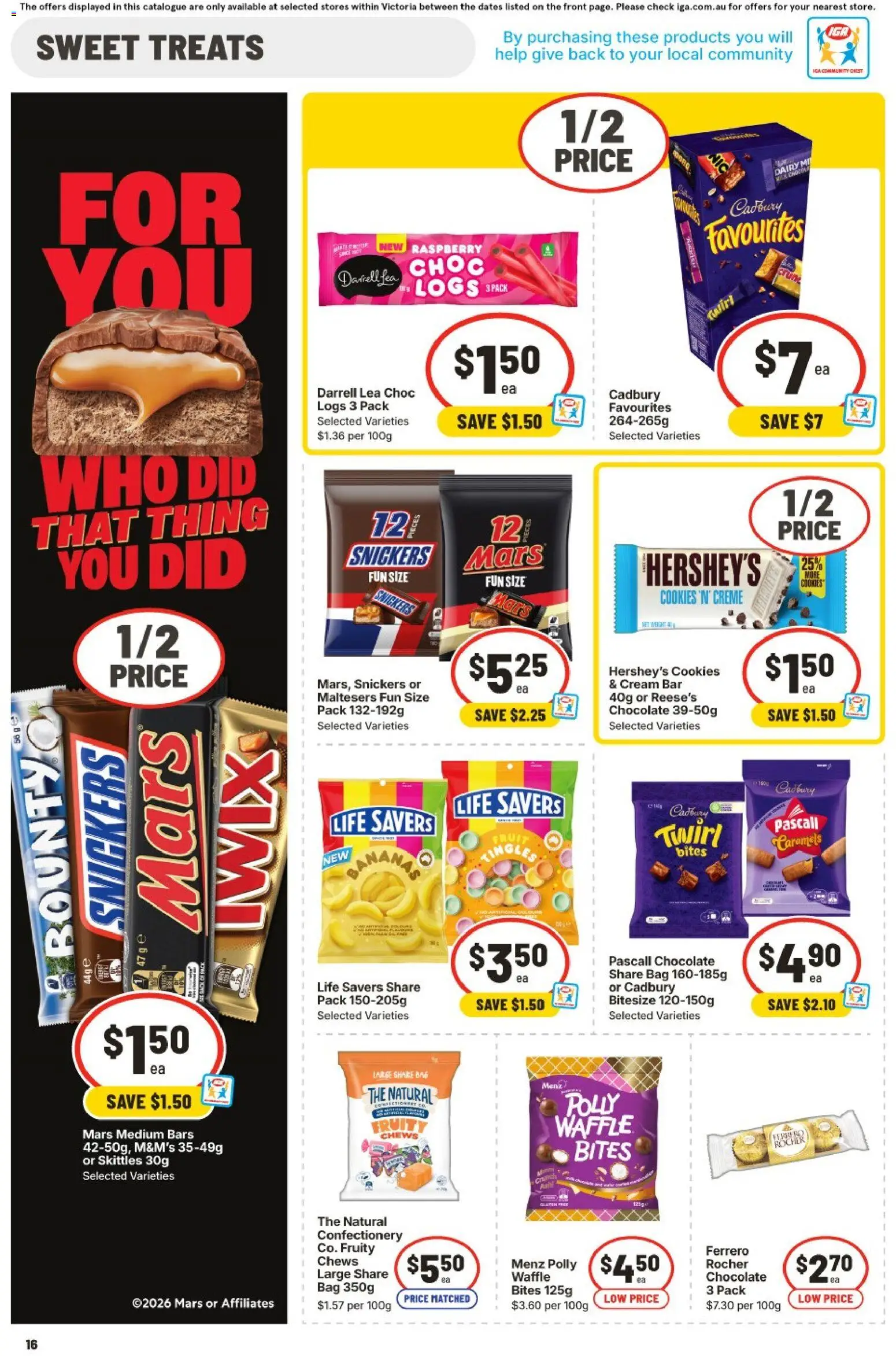 IGA catalogue - valid from 11.03.2026 | Page: 15 | Products: Chocolate, Bananas, Cream, Bag