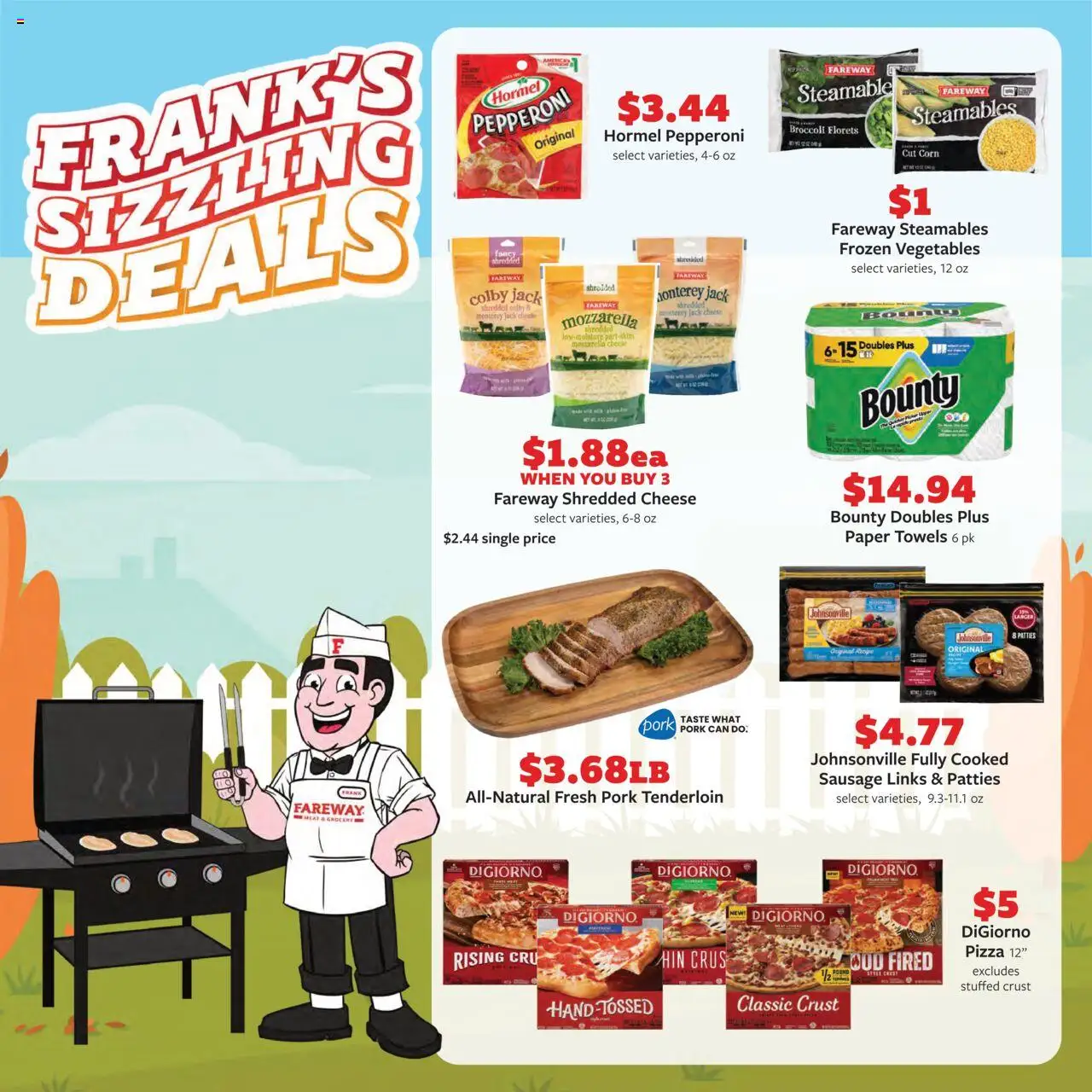 Fareway Weekly Ad - valid from 15.09.2025 | Page: 12 | Products: Broccoli, Pizza, Pork, Vegetables
