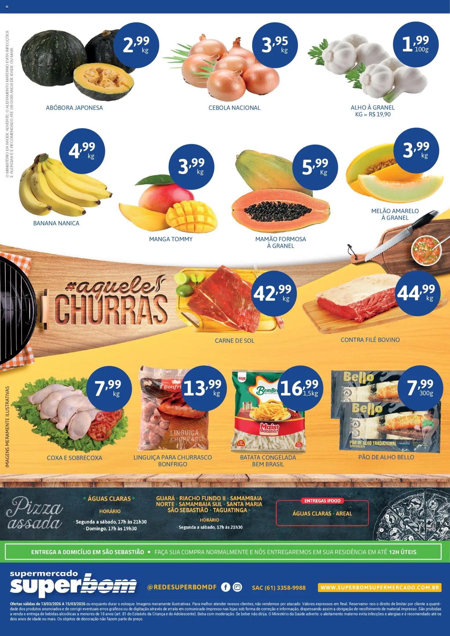 Superbom Folheto - válido de 13.03.2026 | Página: 2 | Produtos: Melão, Linguiça, Carne, Batata