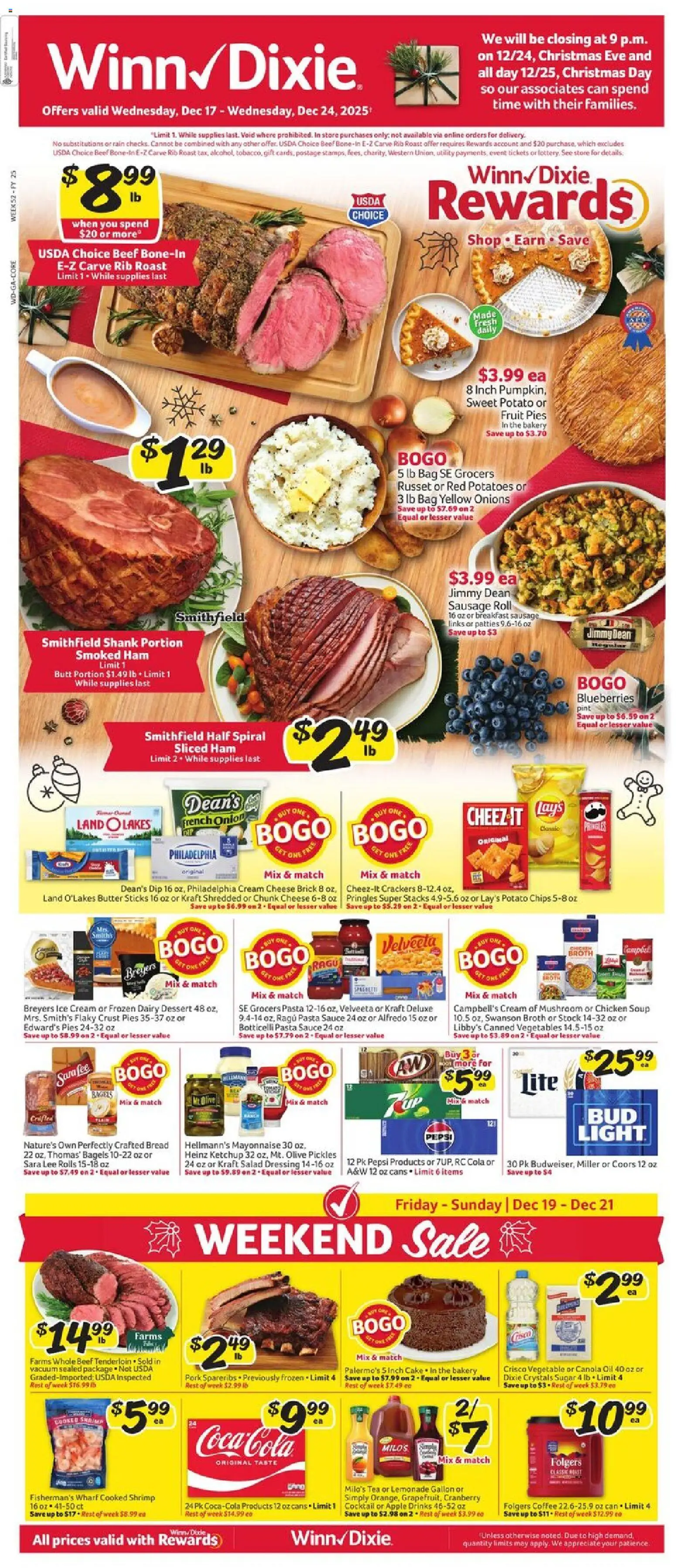 Winn Dixie Weekly Circular - GA - valid from 17.12.2025 | Page: 1 | Products: Oil, Coffee, Ketchup, Potatoes