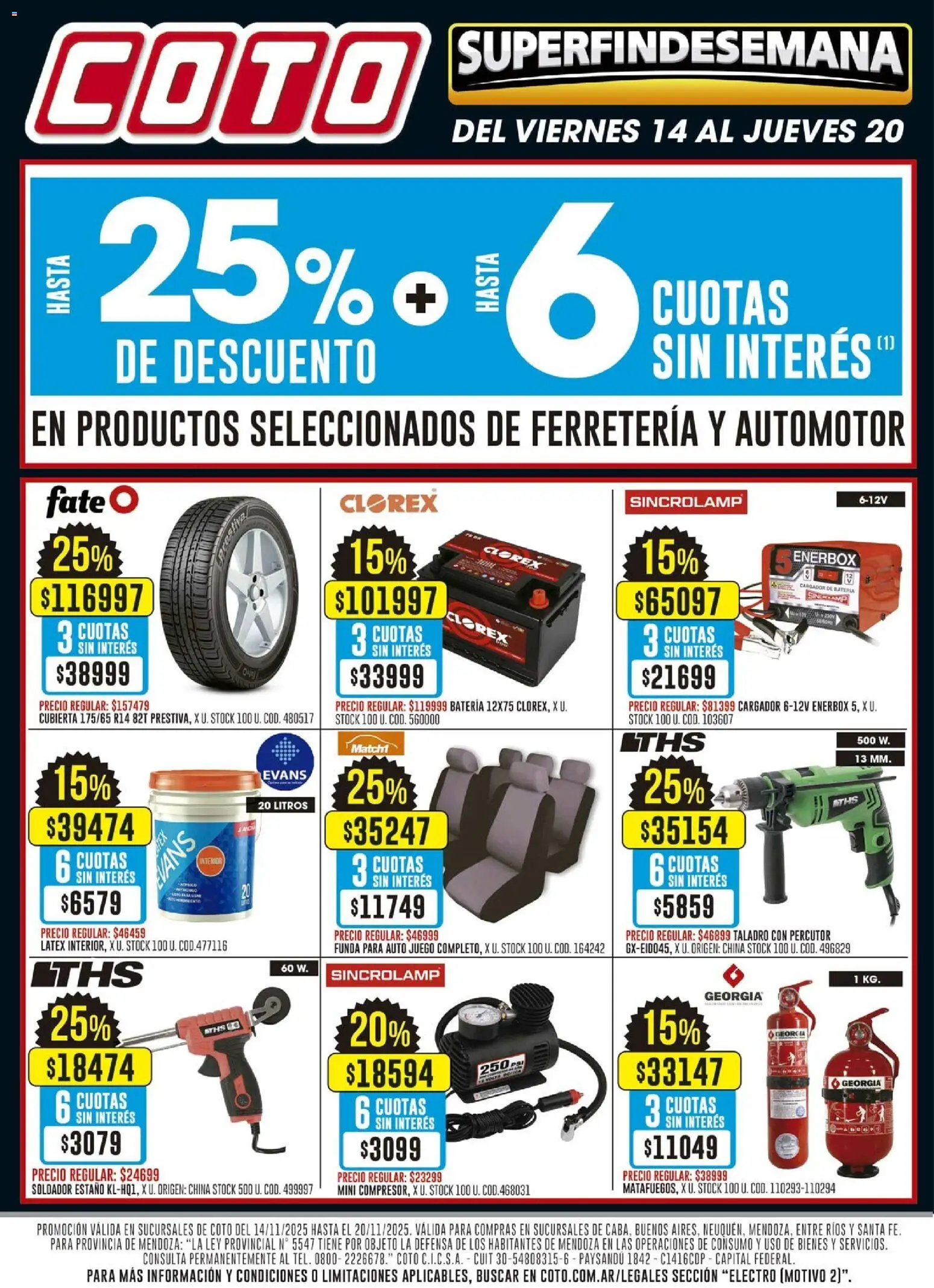 Coto - Electro Motivo │ válido desde el 14.11.2025 | Página: 1 | Productos: Batería, Taladro, Cargador