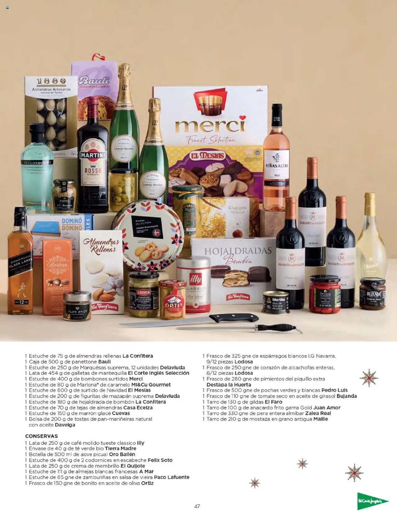 Nuevas ofertas de El Corte Inglés válidas en toda la República Mexicana desde el 03.10.2025. ¡Encuentra las mejores ofertas en El Corte Inglés - Catálogo Cestas Navidad 2025! | Página: 47 | Productos: Almendras, Tomate, Aceite, Turrón