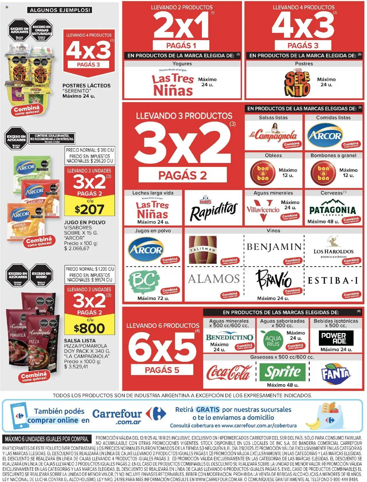 Carrefour ofertas - Chubut │ válido desde el 12.08.2025 | Página: 10 | Productos: Teléfono, Sobre, Polvo, Jugo