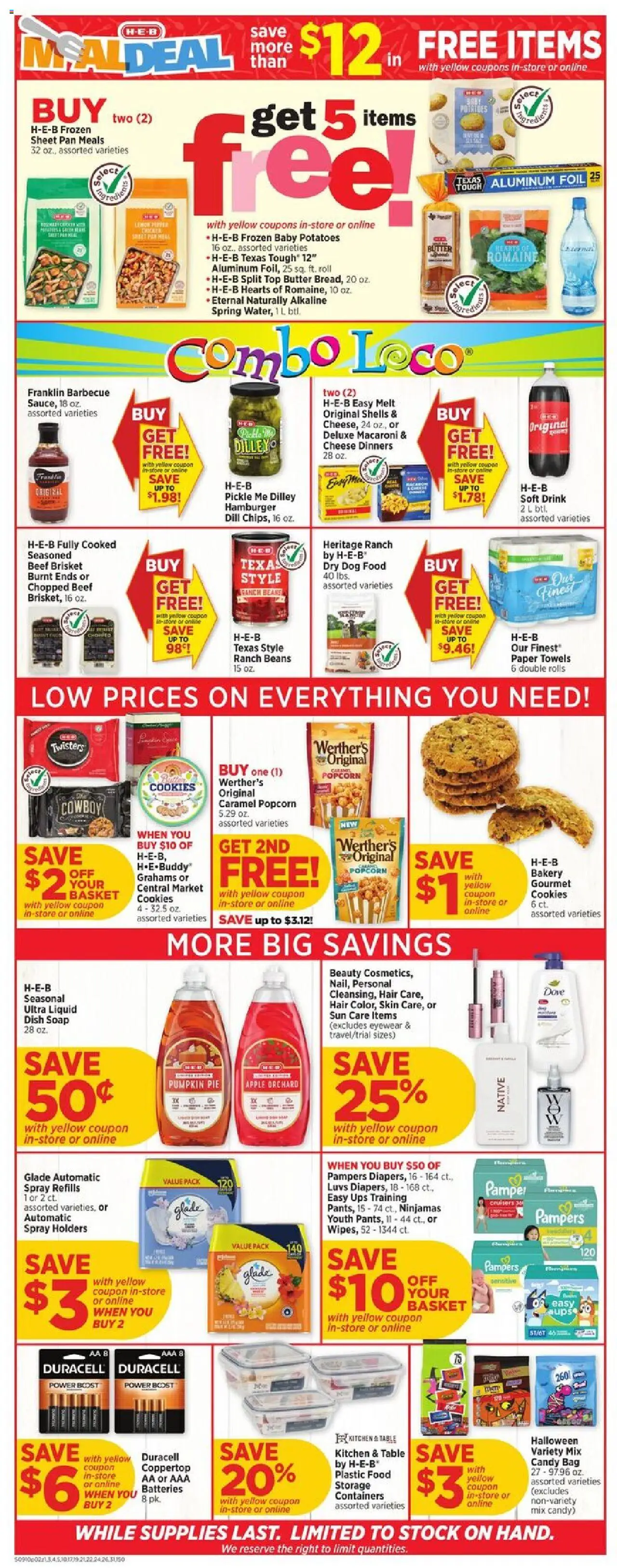 H-E-B Weekly Ad - valid from 10.09.2025 | Page: 2 | Products: Basket, Pan, Beef, Pumpkin Pie