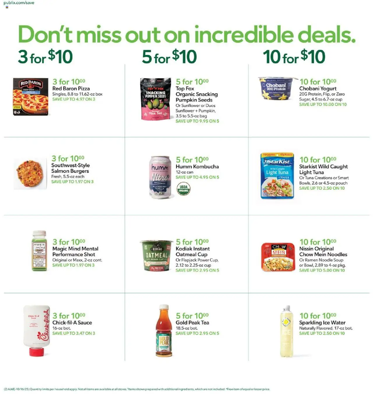 Publix Weekly Ad - valid from 15.10.2025 | Page: 2 | Products: Sauce, Salt, Sugar, Bag