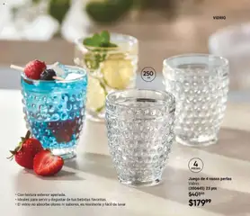Vista previa de Juego de 4 vasos perlas Vidrio., Set of 4 glass pearl glasses with a capacity of 250 ml., nuevo folleto de la tienda, válido en México a partir del 20.02.2026 | Página: 73