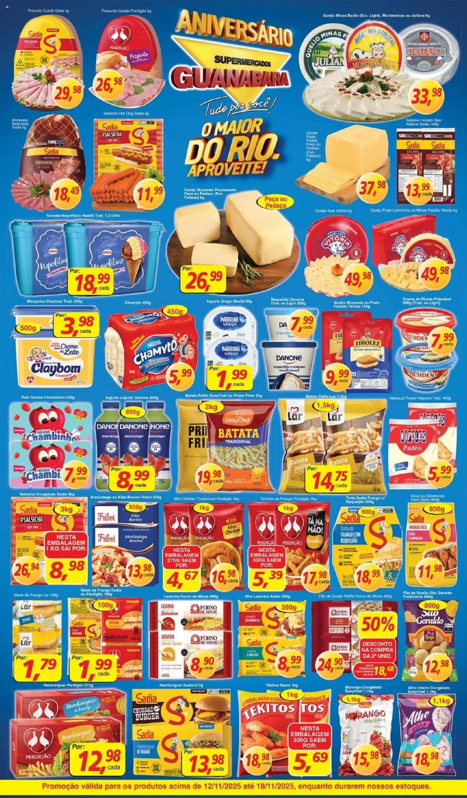Supermercados Guanabara Folheto - válido de 12.11.2025 | Página: 4 | Produtos: Lasanha, Sorvete, Requeijão, Pão de queijo