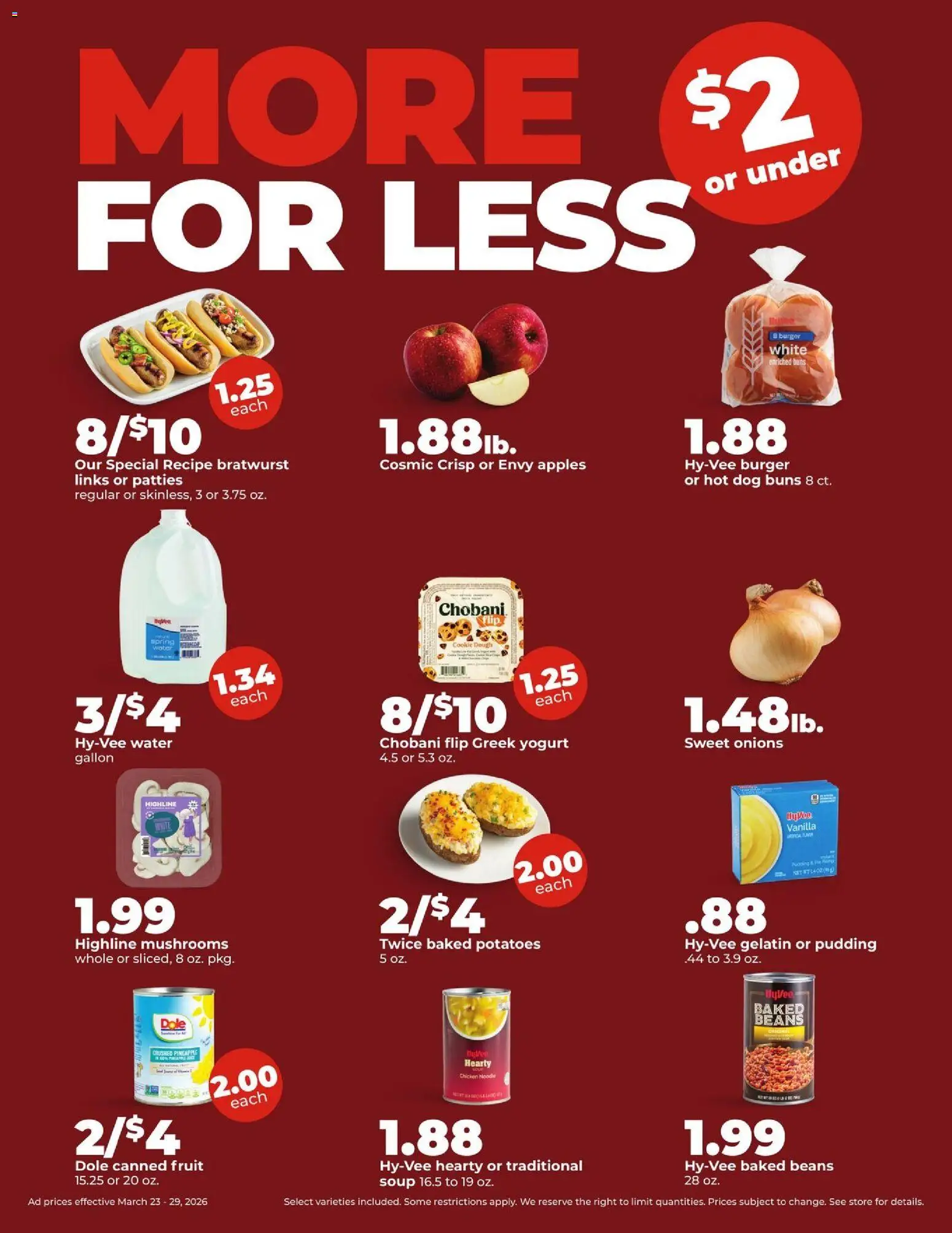 HyVee Weekly Ad - valid from 23.03.2026 | Page: 5 | Products: Yogurt, Pineapple, Potatoes, Water
