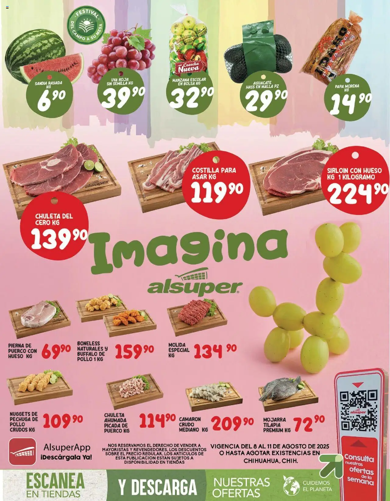 Nuevas ofertas de Alsuper válidas en toda la República Mexicana desde el 08.08.2025. ¡Encuentra las mejores ofertas en Alsuper - Folleto! | Página: 1 | Productos: Sandía, Bolsa, Uva, Sobre
