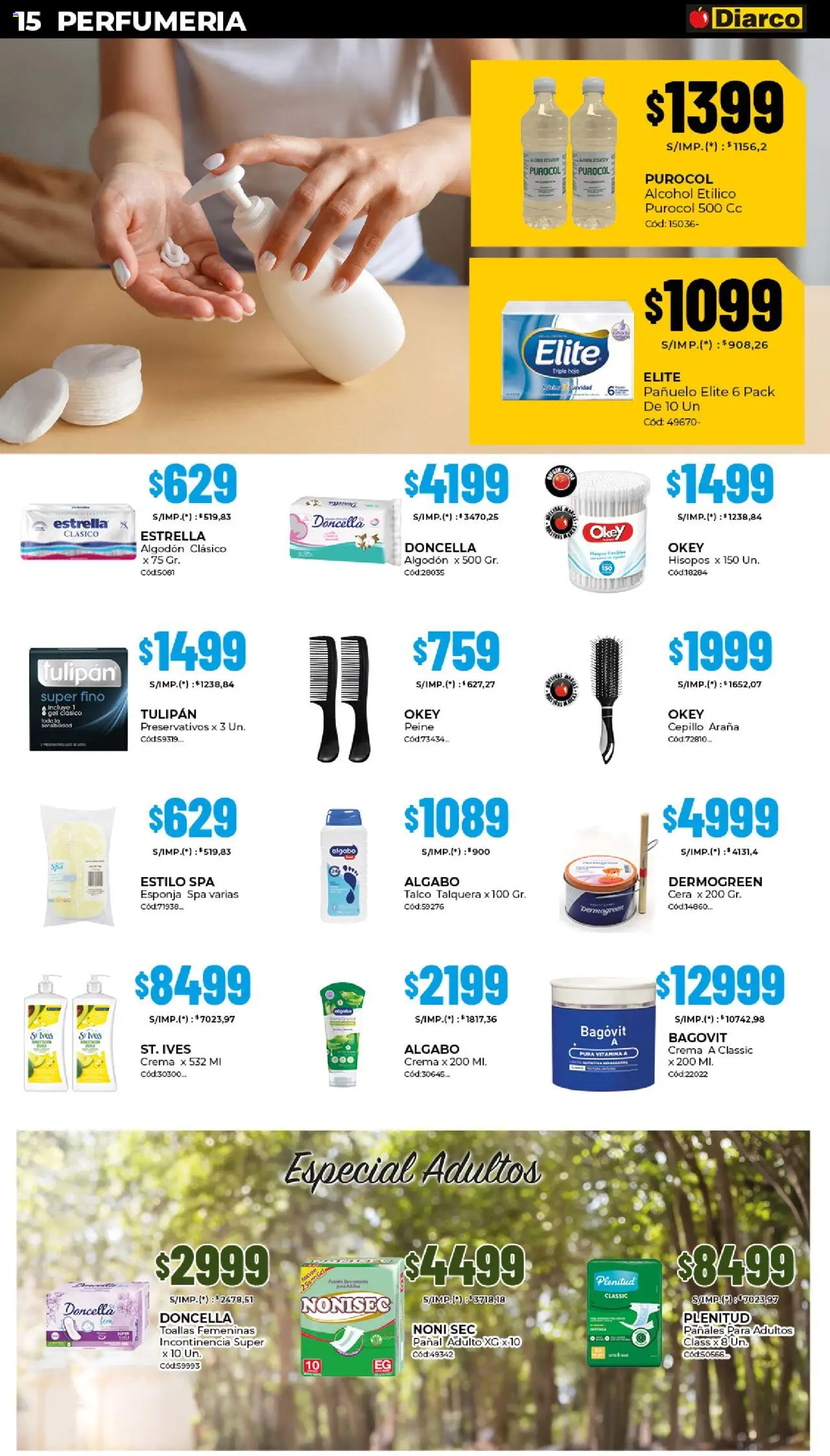 Diarco - Ofertas Gba │ válido desde el 29.09.2025 | Página: 15 | Productos: Algodón, Cera, Preservativos, Crema
