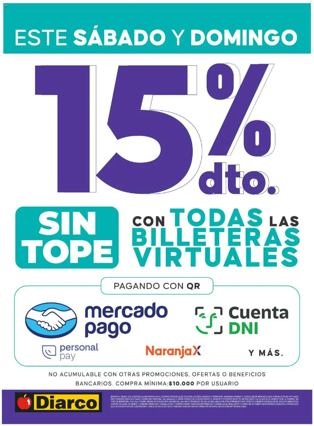Diarco - 15% Off En Todas Las Billeteras Virtuales │ válido desde el 13.09.2025 | Página: 1 | Productos: Cerdo