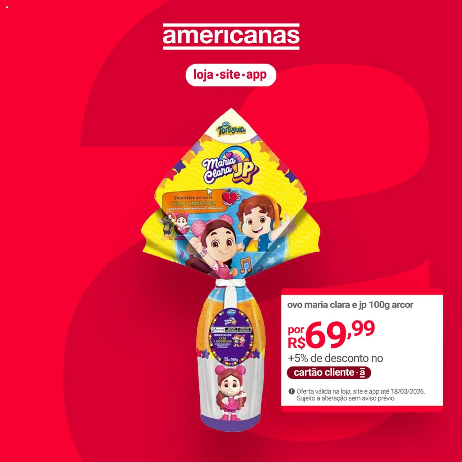 Lojas Americanas Folheto - válido de 17.03.2026 | Página: 2 | Produtos: Leite, Chocolate