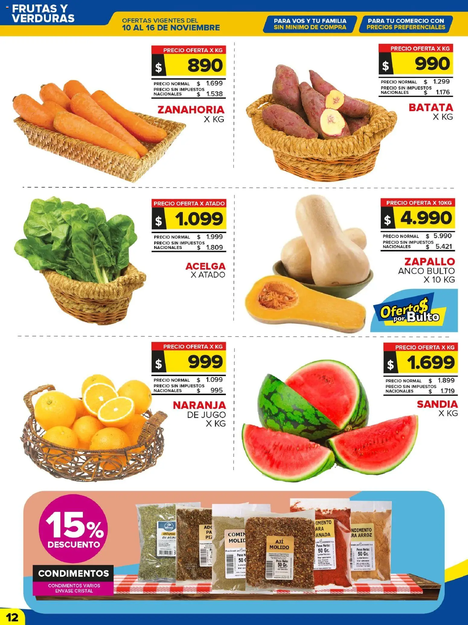 Carrefour Maxi catálogo │ válido desde el 10.11.2025 | Página: 14 | Productos: Peso, Acelga, Batata, Sandía