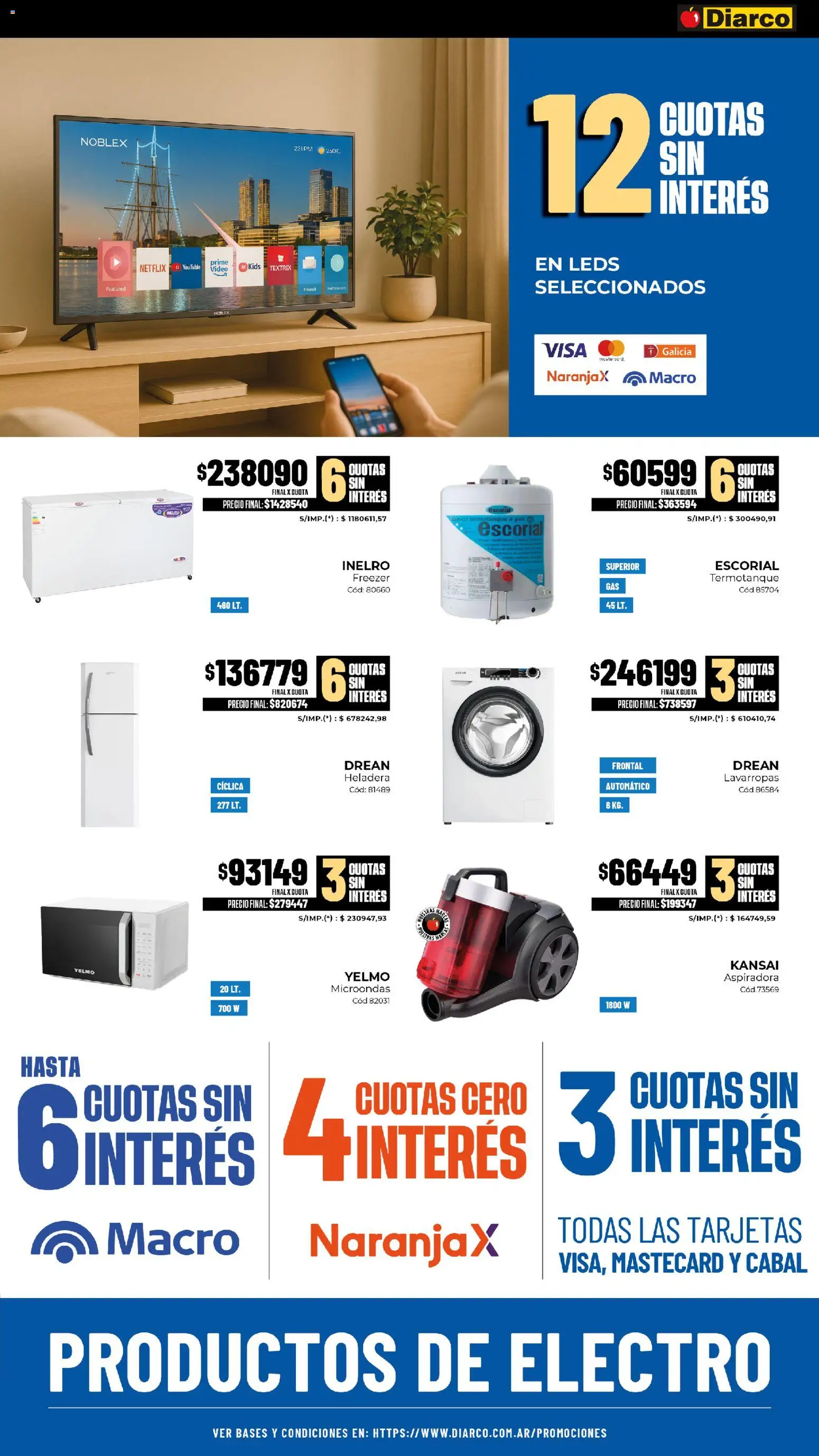 Diarco - Ofertas Hogar, Bazar Y Electro │ válido desde el 27.10.2025 | Página: 3 | Productos: Lavarropas, Heladera, Microondas, Freezer