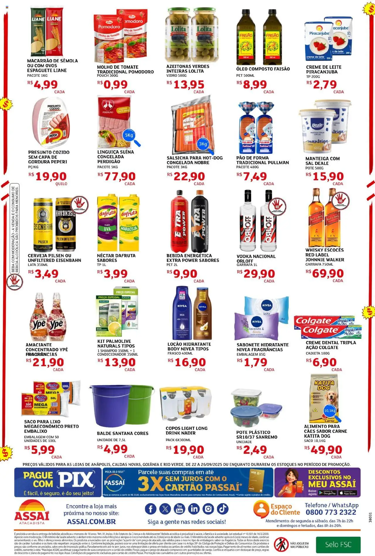 Assaí Atacadista Folheto - válido de 22.09.2025 | Página: 2 | Produtos: Pão, Telefone, Sal, Balde