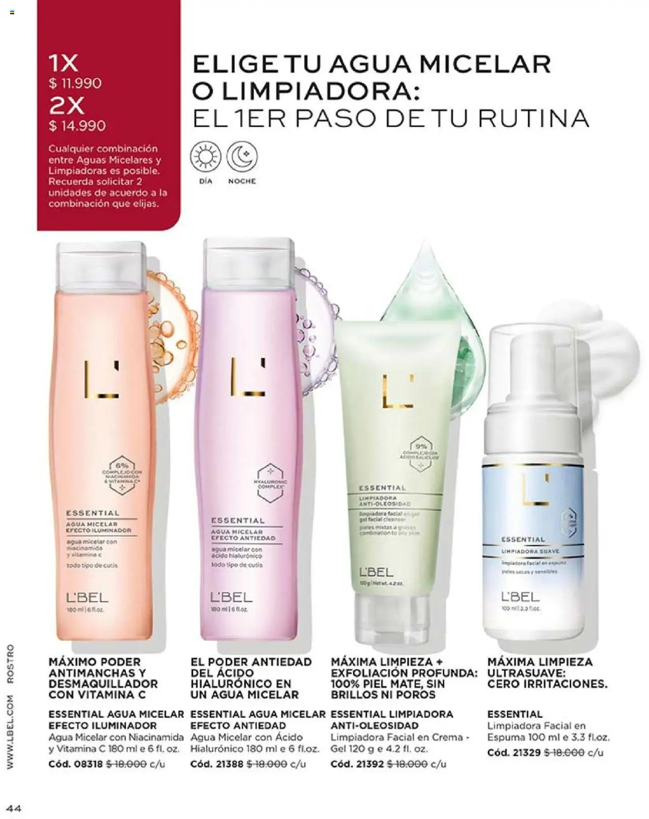 Catálogo L'Bel Campaña 17 │ válido desde el 14.10.2025 | Página: 44 | Productos: Agua, Espuma, Iluminador, Crema