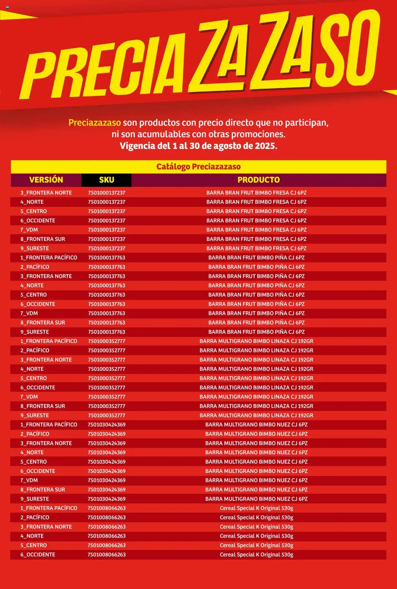 Nuevas ofertas de Soriana válidas en toda la República Mexicana desde el 01.08.2025. ¡Encuentra las mejores ofertas en Soriana - Catálogo Preciazazaso Mercado Nacional! | Página: 51 | Productos: Fresa, Nuez, Piña, Barra