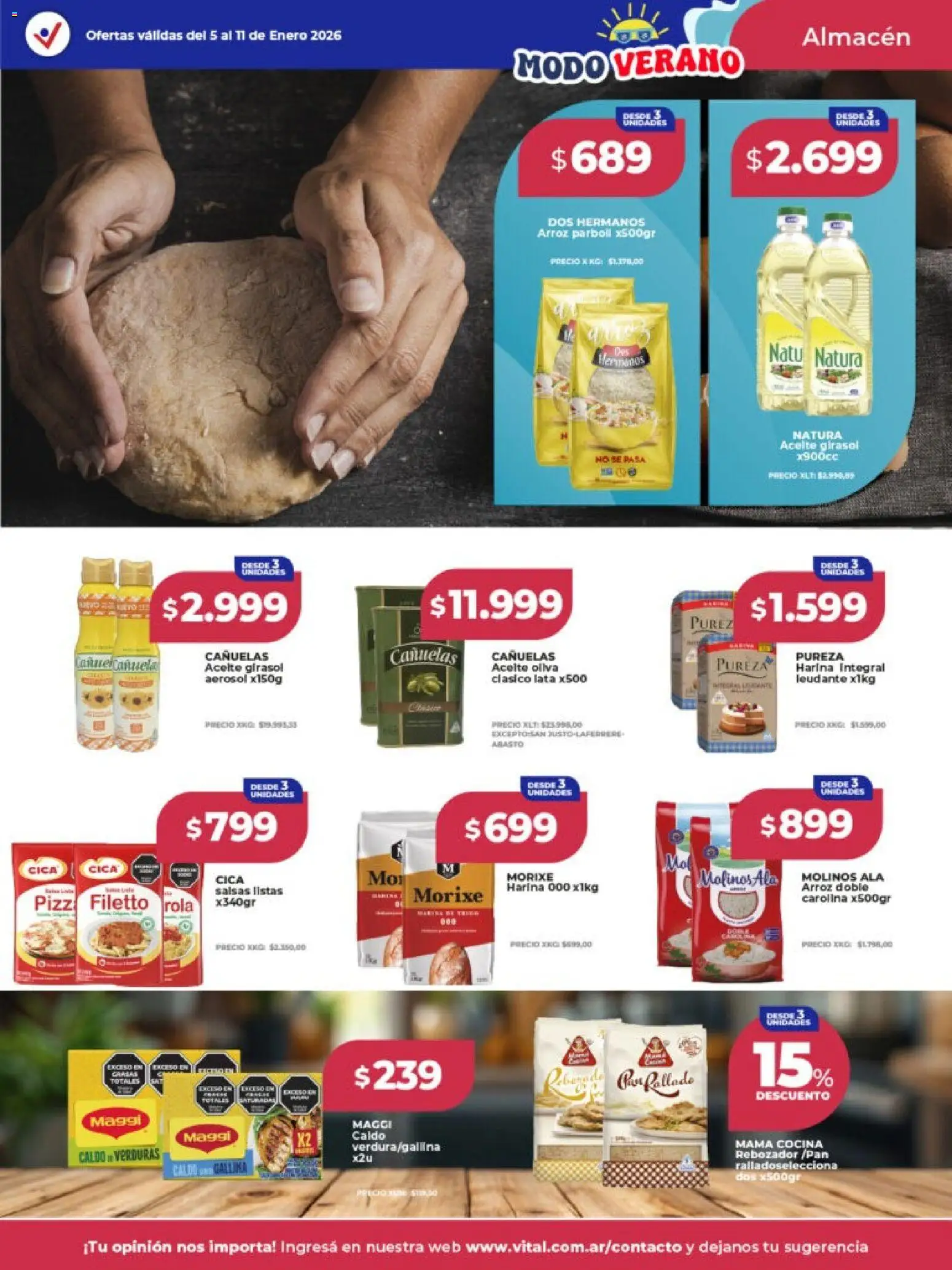 Vital - Ofertas - Bahía Blanca │ válido desde el 05.01.2026 | Página: 10 | Productos: Cocina, Harina, Oliva, Arroz