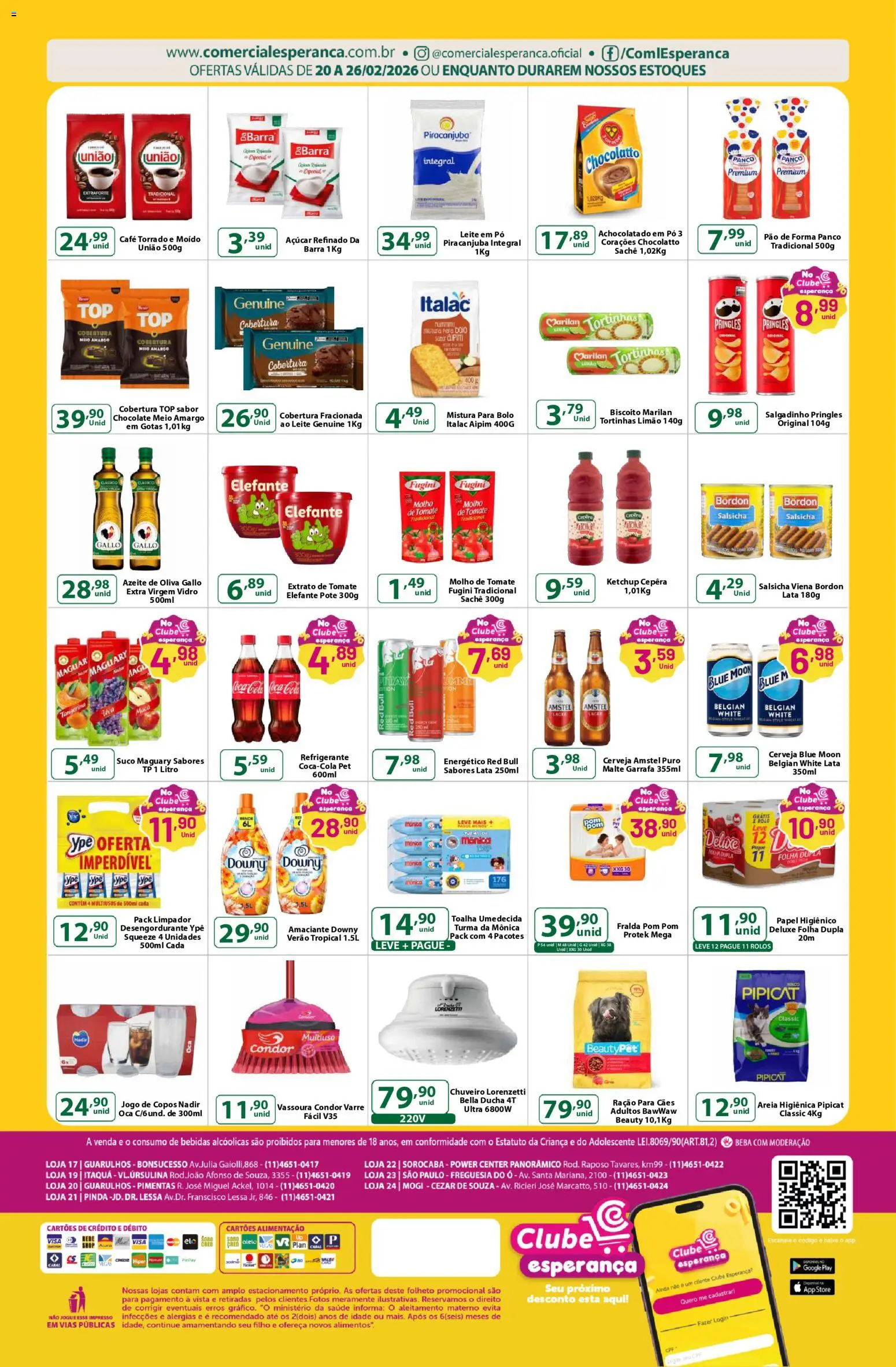 Comercial Esperança Folheto - válido de 20.02.2026 | Página: 2 | Produtos: Amaciante downy, Suco, Refrigerante, Papel higiênico