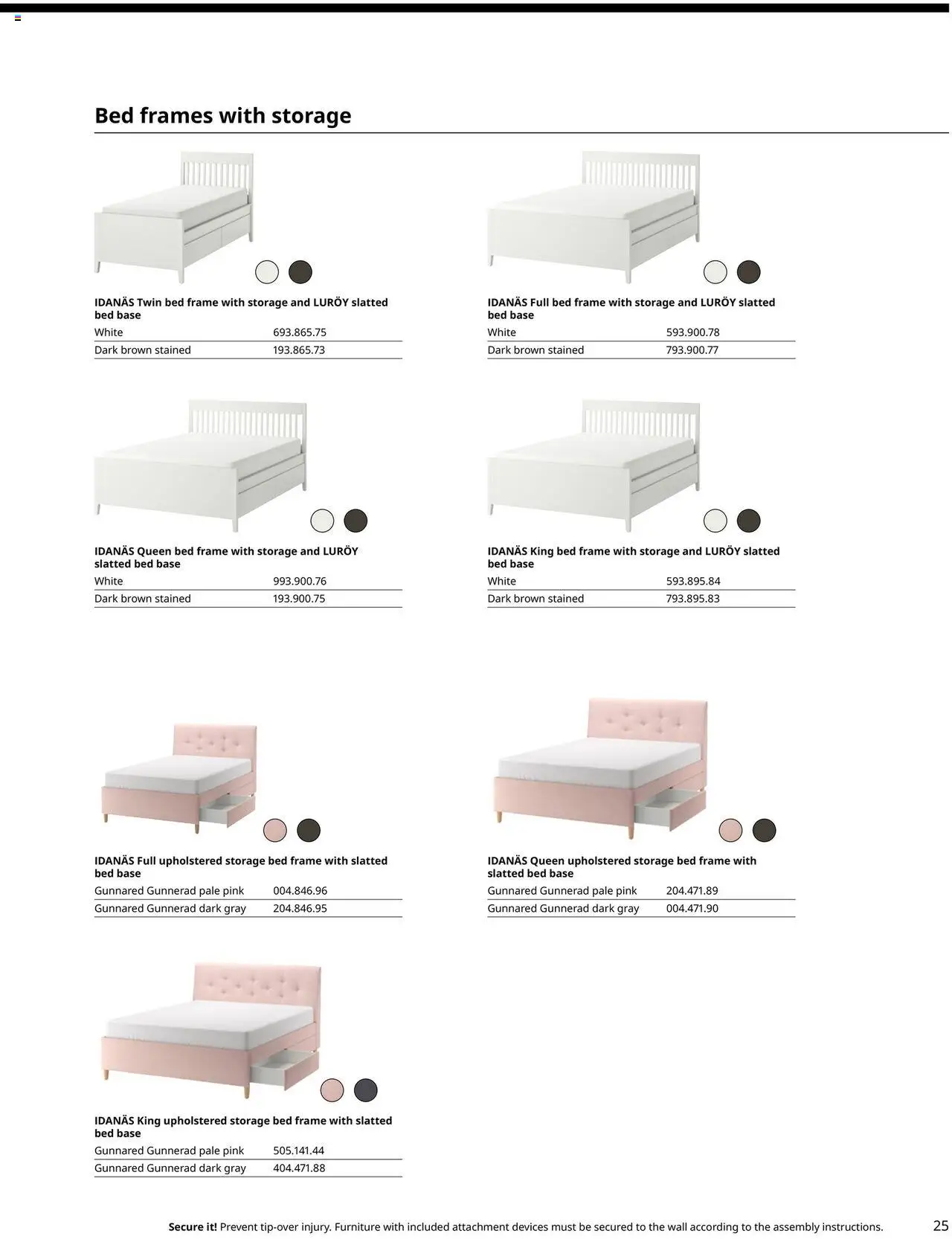 IKEA IDANÄS Series Buying Guide - valid from 01.01.2025 | Page: 25 | Products: Bed, Bed Frame