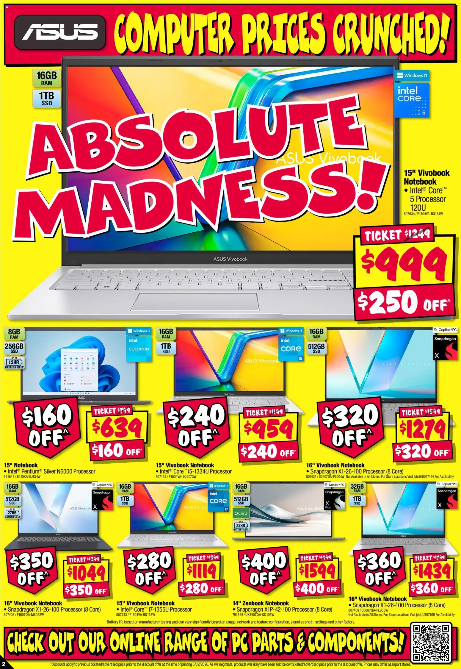 JB Hi-Fi catalogue - valid from 19.02.2026 | Page: 2 | Products: Battery, Notebook, Pc, Computer