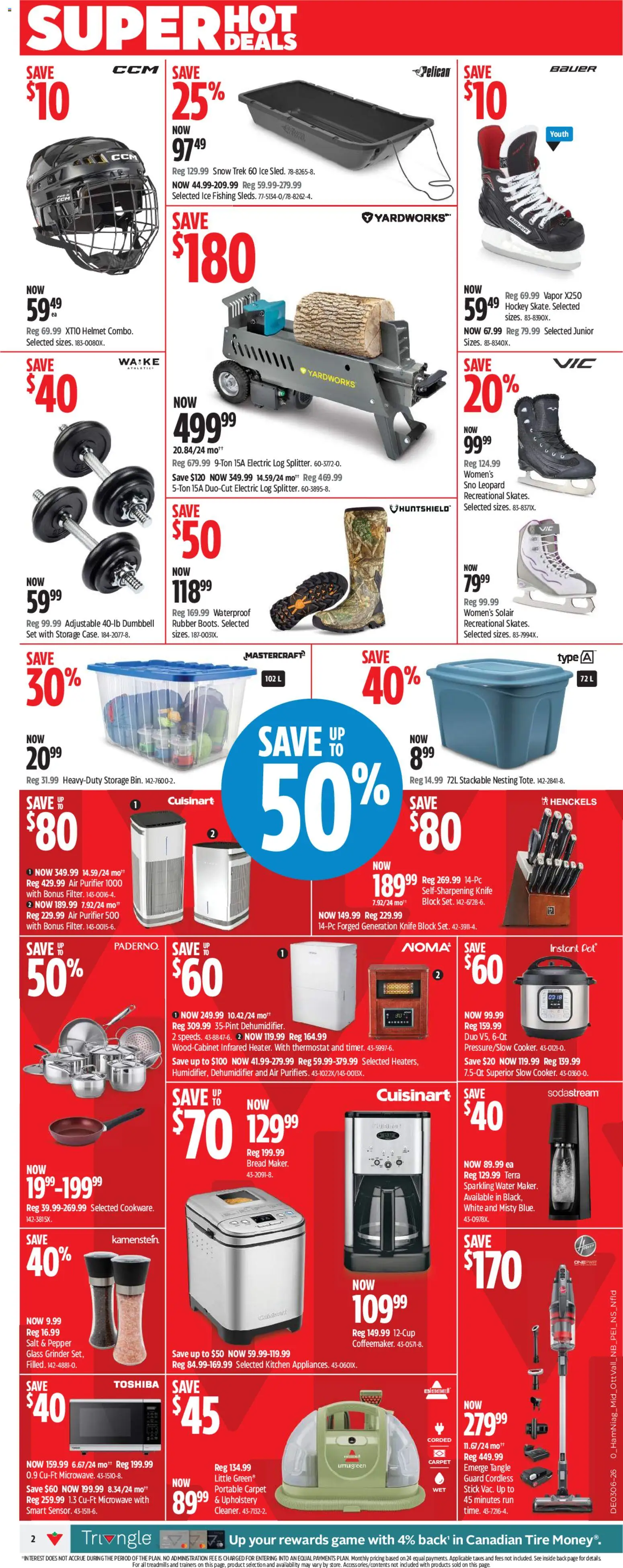 Canadian Tire flyer valid from 05.02.2026 | Page: 2 | Products: Game, Air purifier, Grinder, Bread