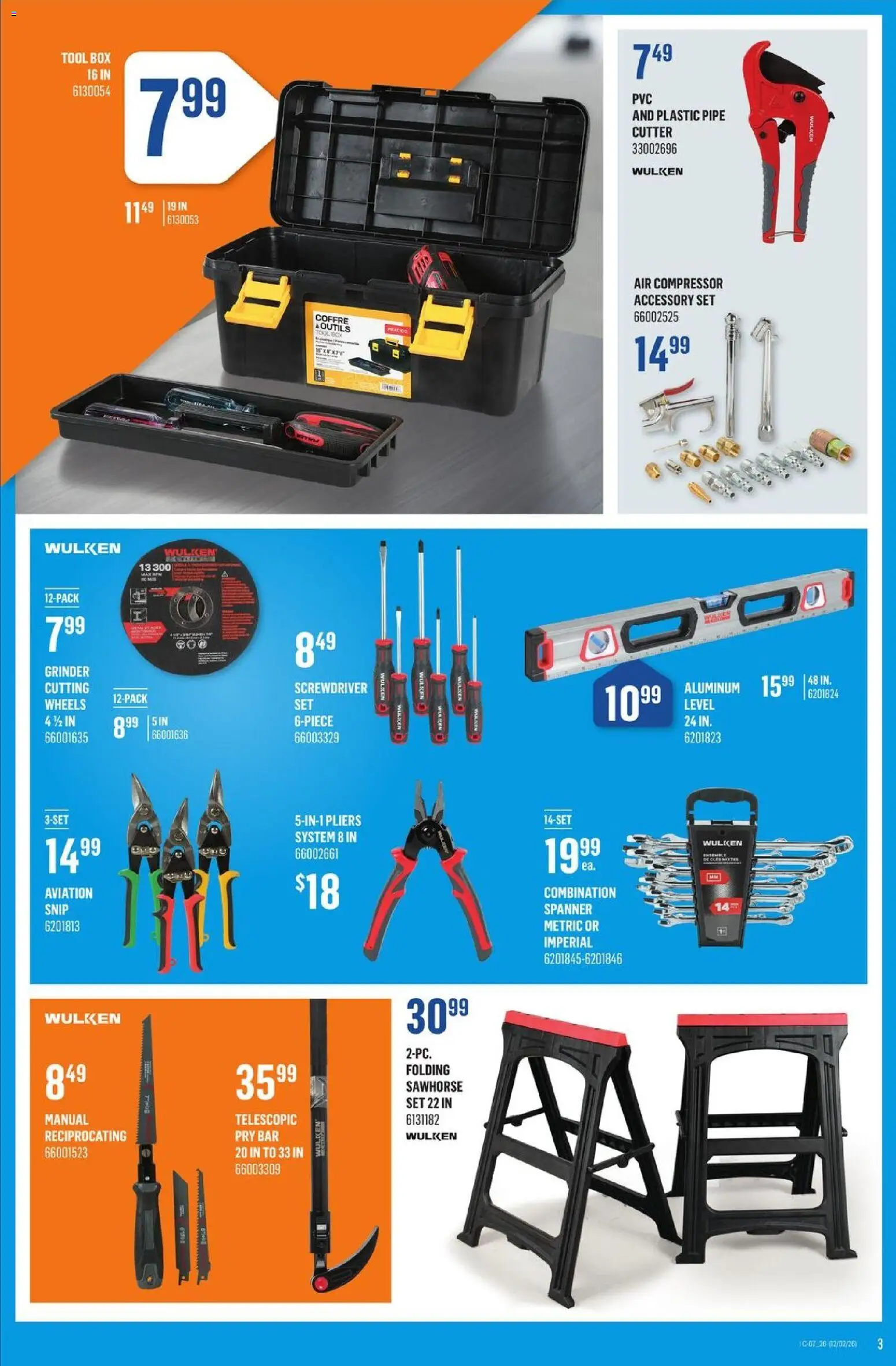 Canac flyer valid from 12.02.2026 | Page: 3 | Products: Cutter, Grinder, Box