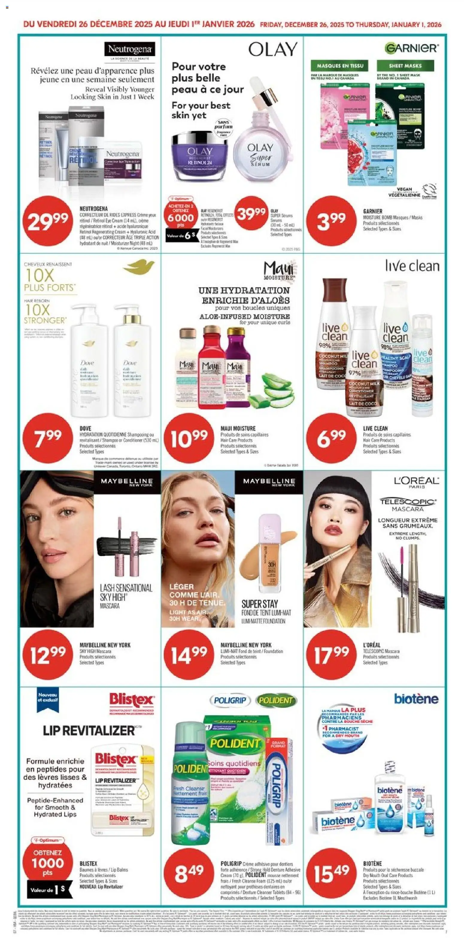 Pharmaprix flyer valid from 26.12.2025 | Page: 11 | Products: Shampoo, Mask, Mouthwash, Face mask