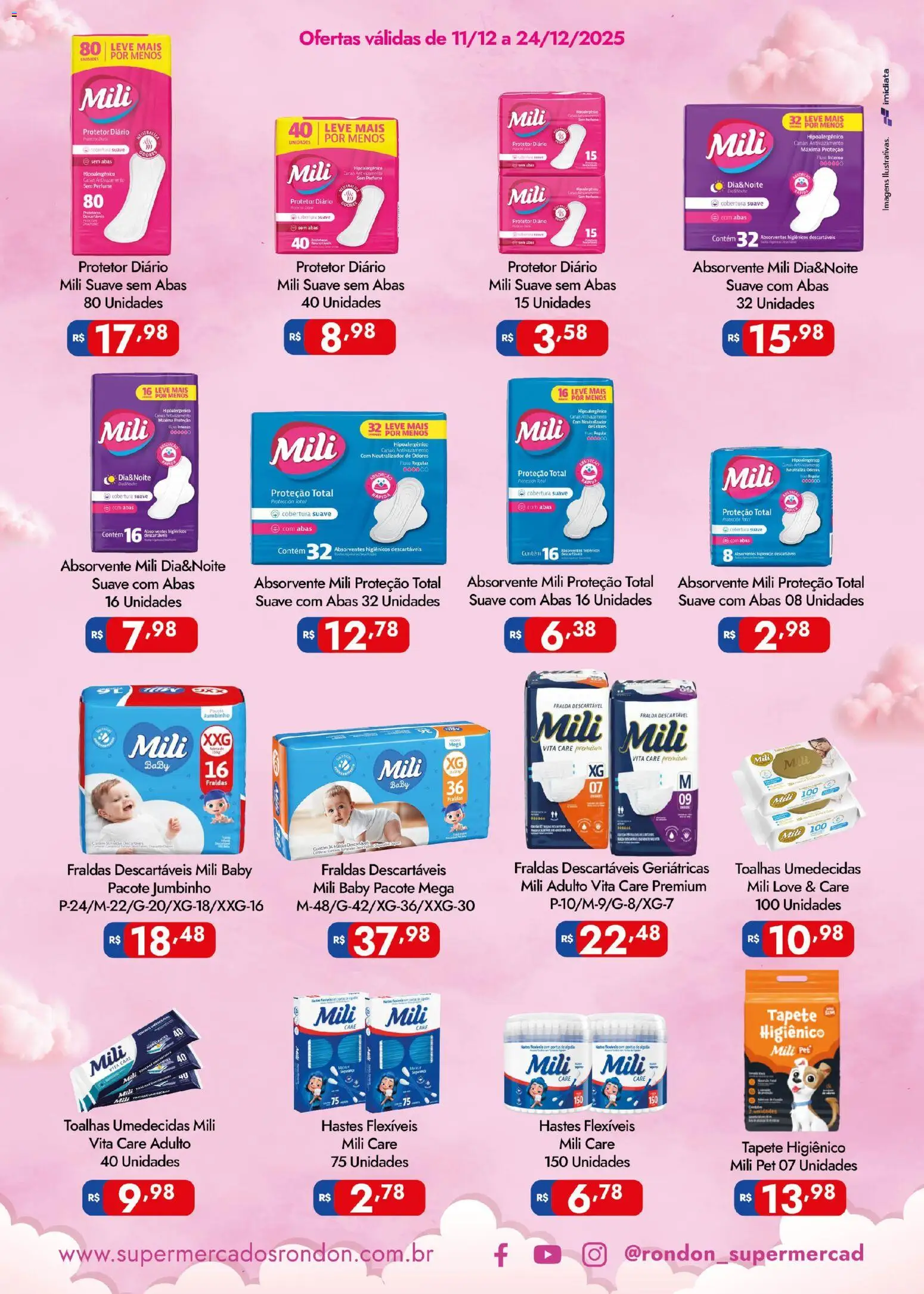 Supermercados Rondon Folheto - válido de 11.12.2025 | Página: 2 | Produtos: Perfume, Tapete, Tapete higiênico, Fraldas