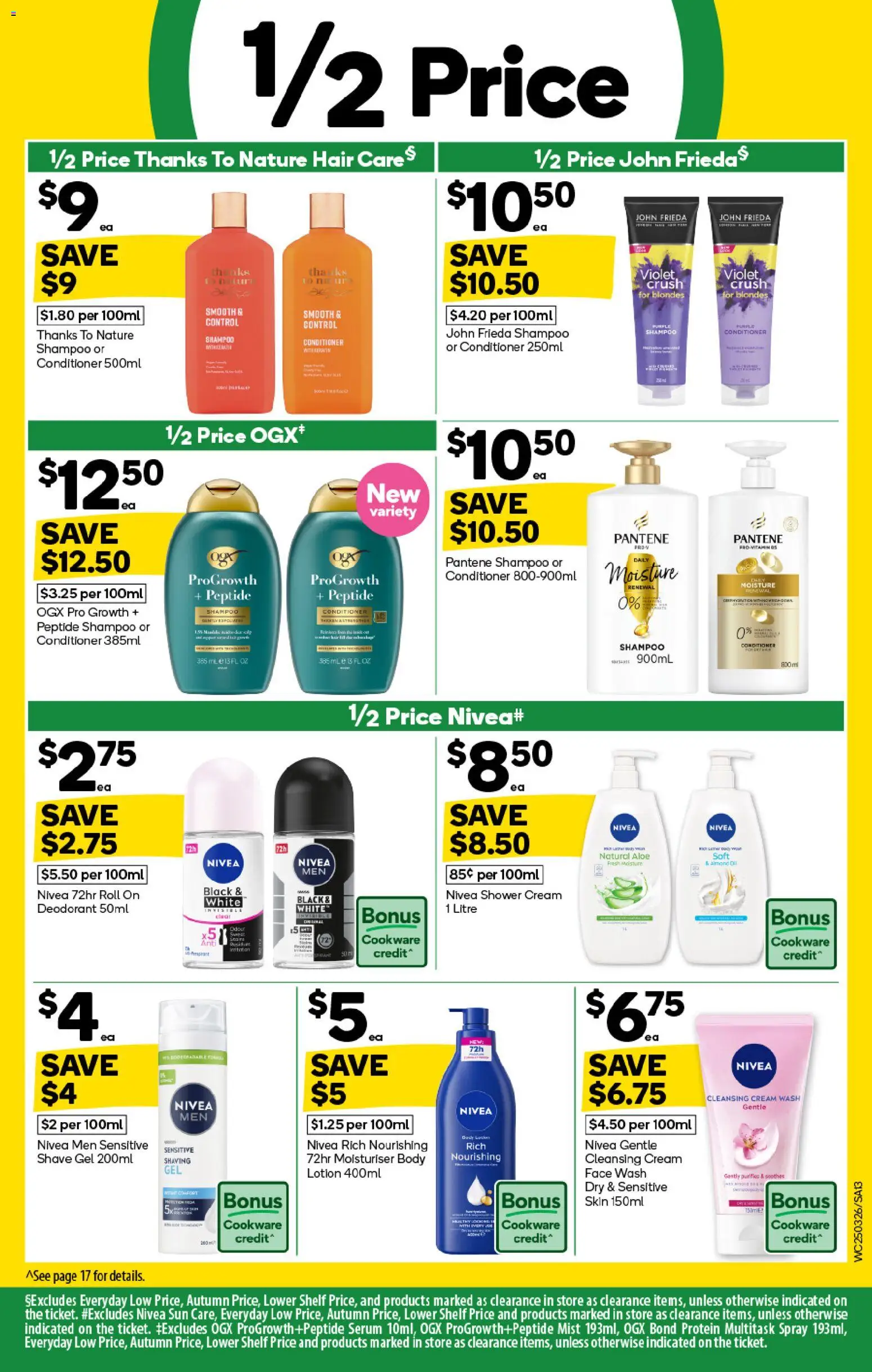 Woolworths catalogue - valid from 25.03.2026 | Page: 13 | Products: Shower, Moisturiser, Face wash, Sensitive skin