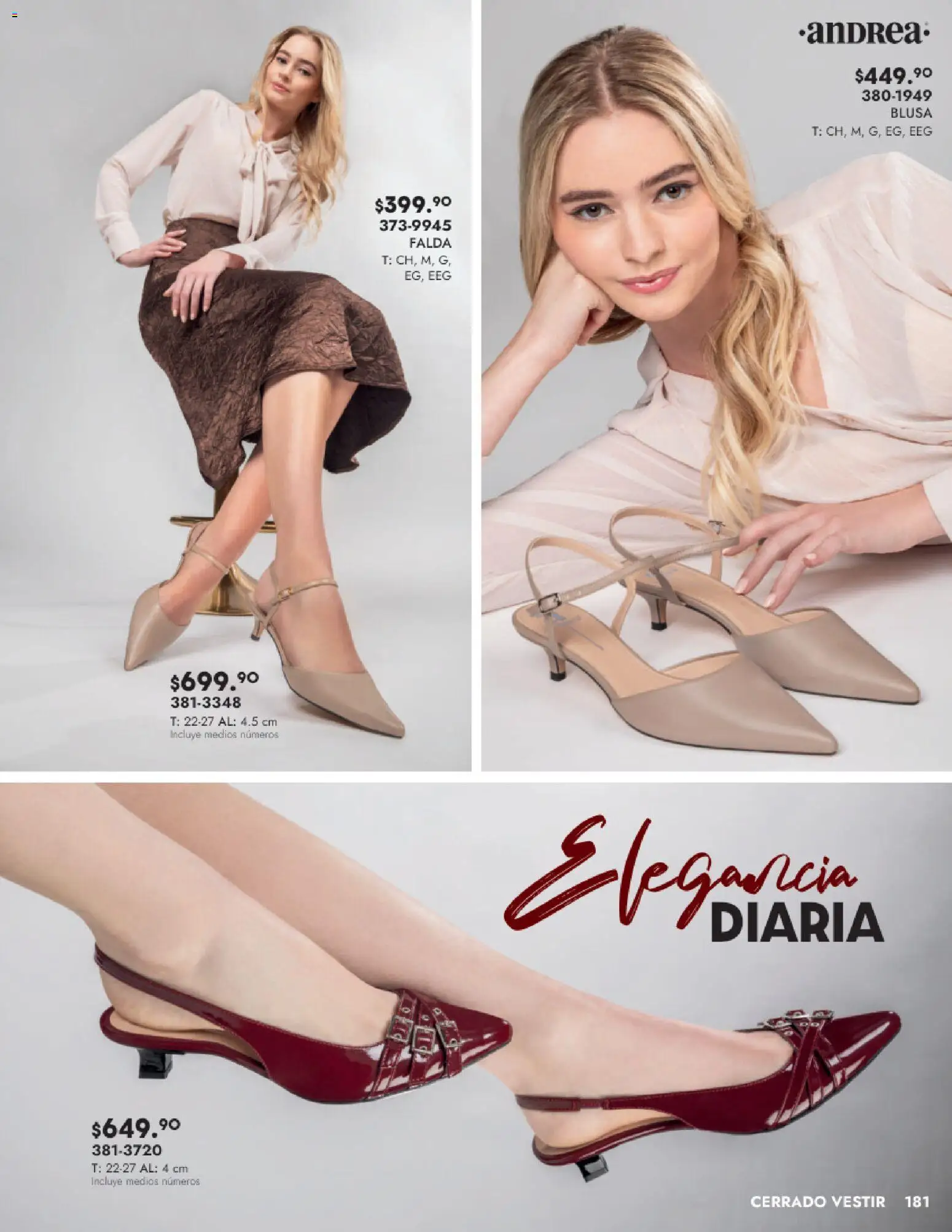 Nuevas ofertas de Andrea válidas en toda la República Mexicana desde el 24.08.2025. ¡Encuentra las mejores ofertas en Andrea - Catálogo Calzado Dama! | Página: 181 | Productos: Blusa, Falda